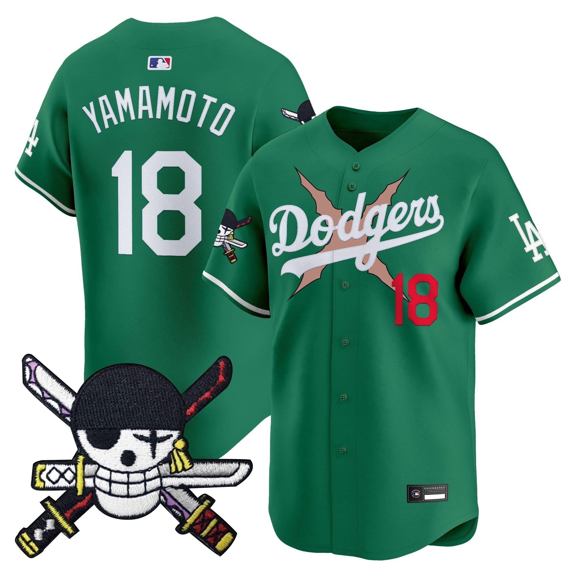 Men’s x One Piece Zoro Patch Vapor Premier Limited Jersey – Stitched