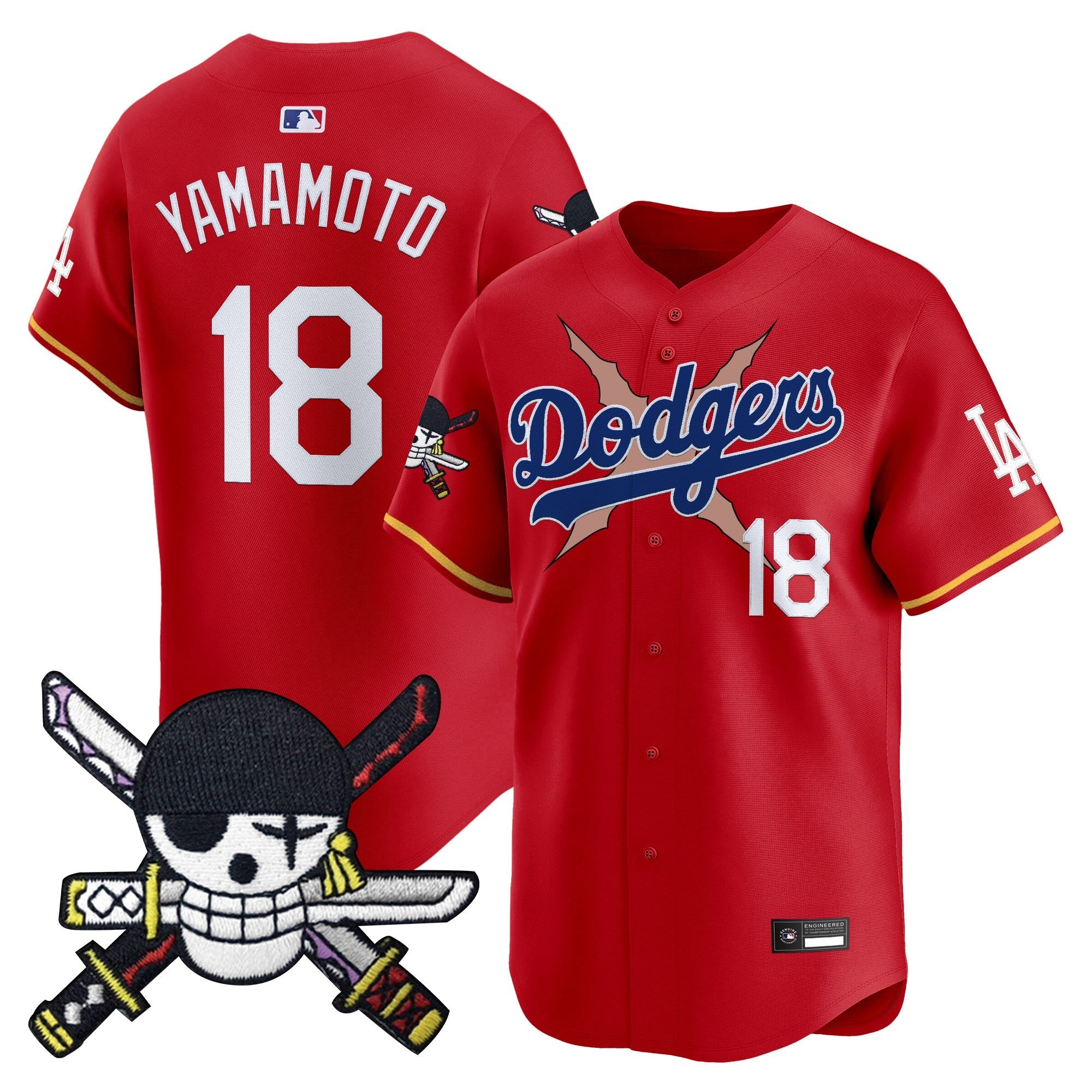 Men’s x One Piece Zoro Patch Vapor Premier Limited Jersey – Stitched
