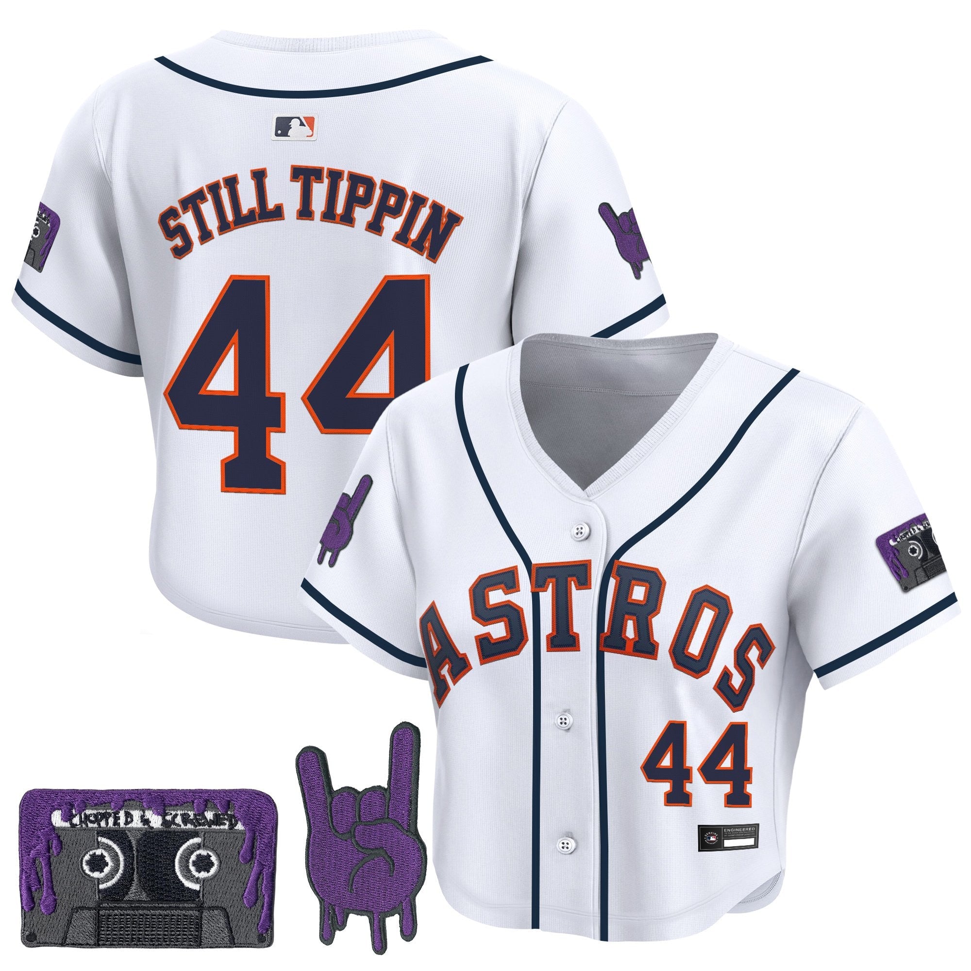 Women’s DJ Screw Patch Crop top Baseball Jersey