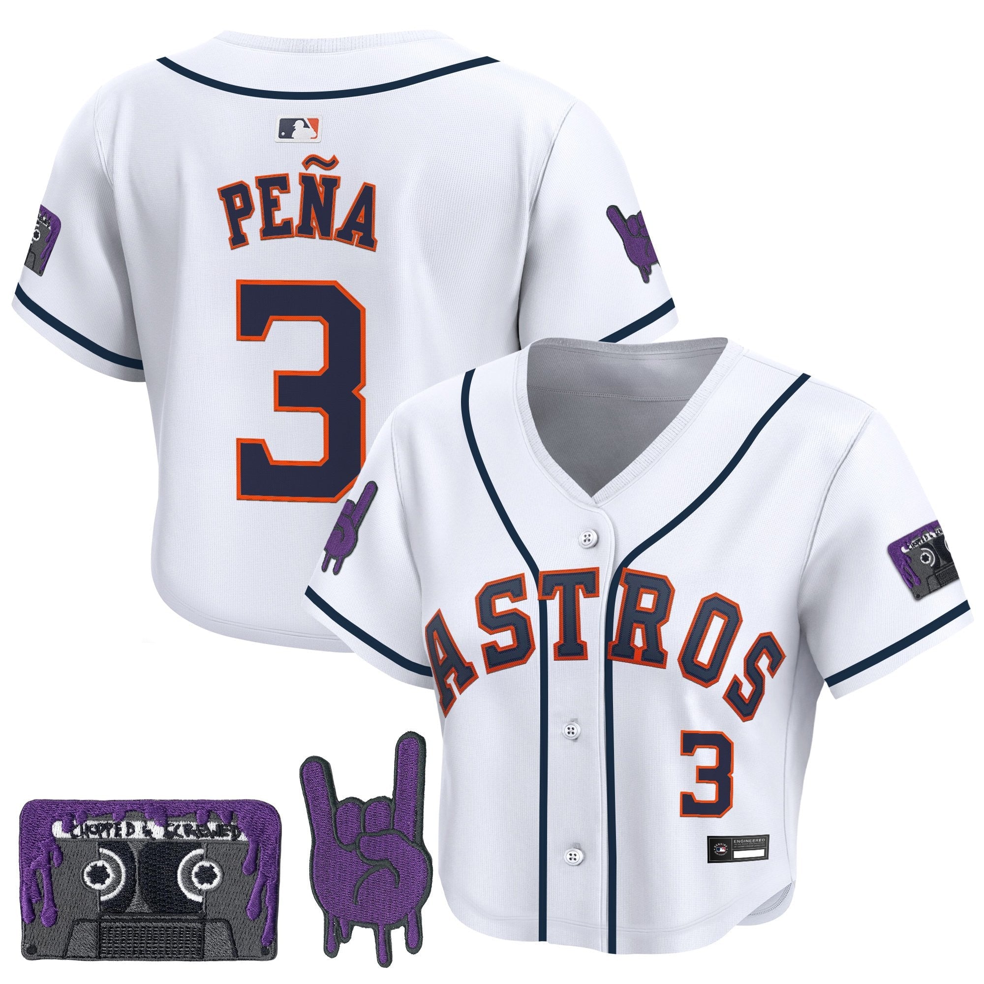 Women’s DJ Screw Patch Crop top Baseball Jersey