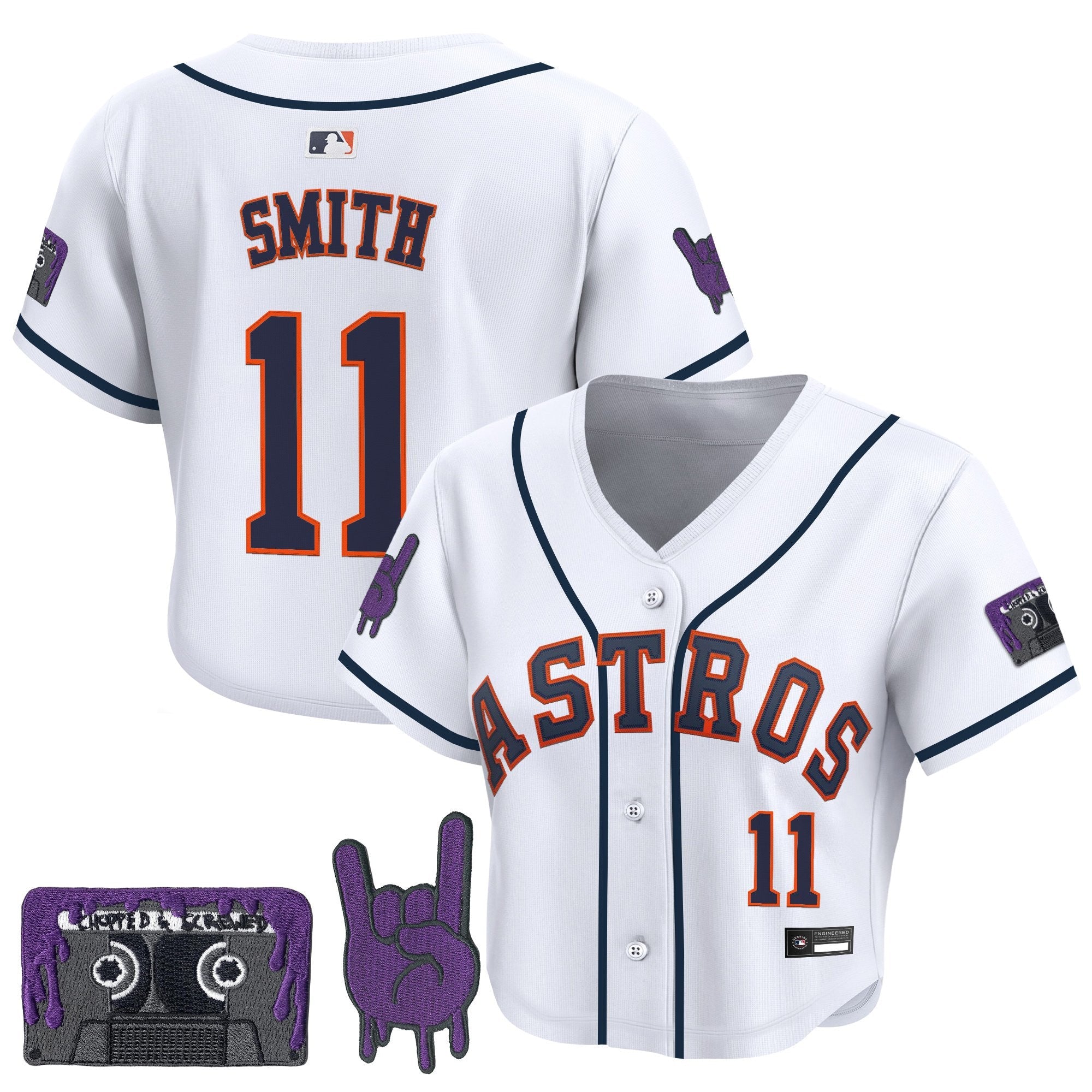 Women’s DJ Screw Patch Crop top Baseball Jersey