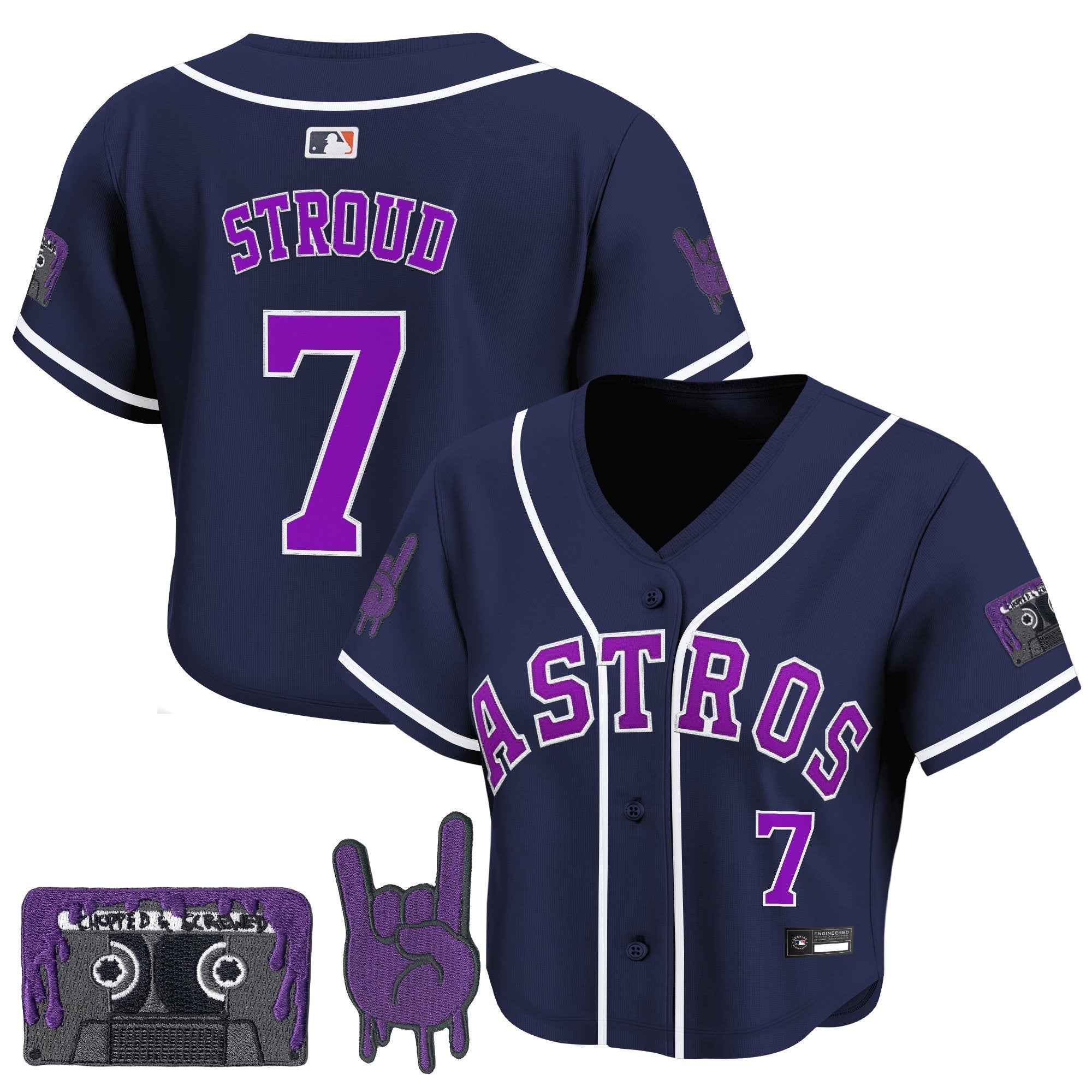Women’s DJ Screw Patch Crop top Baseball Jersey