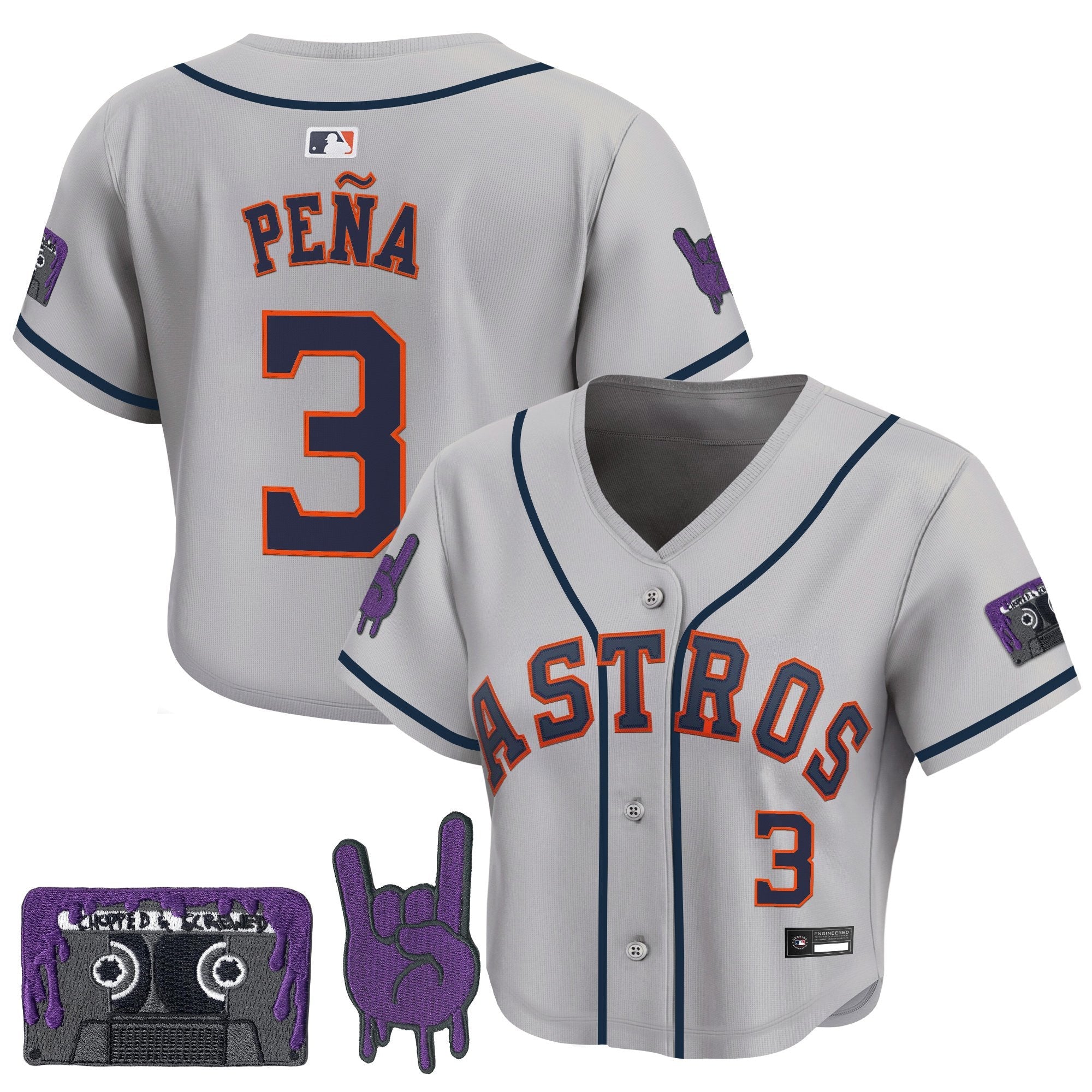 Women’s DJ Screw Patch Crop top Baseball Jersey
