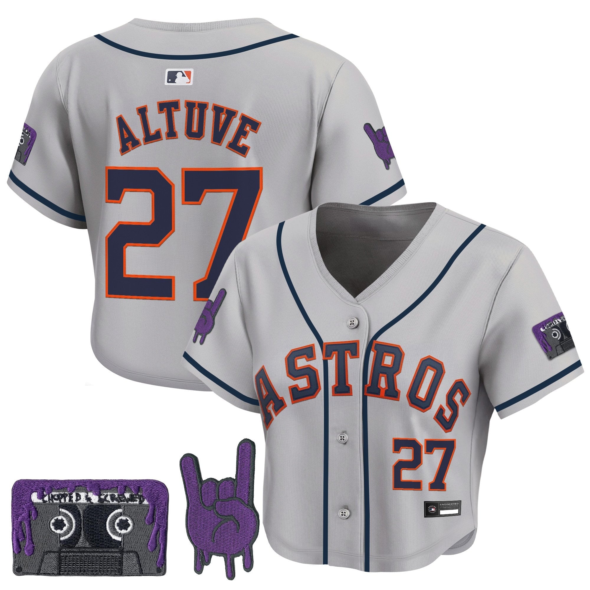 Women’s DJ Screw Patch Crop top Baseball Jersey