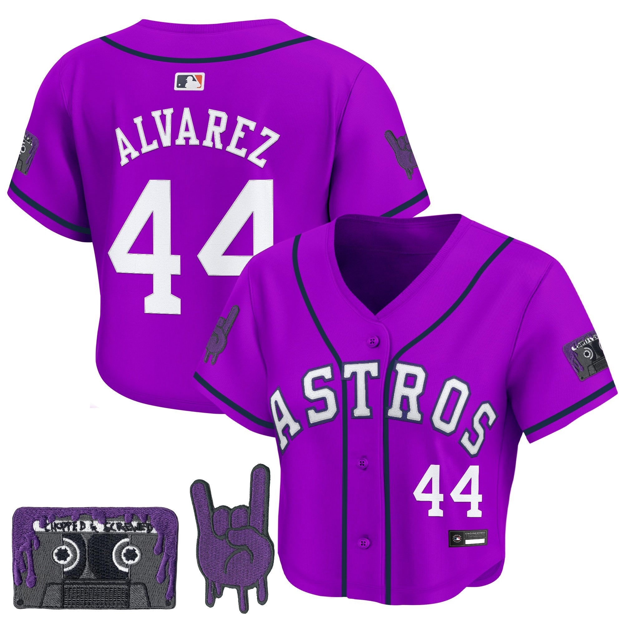 Women’s DJ Screw Patch Crop top Baseball Jersey
