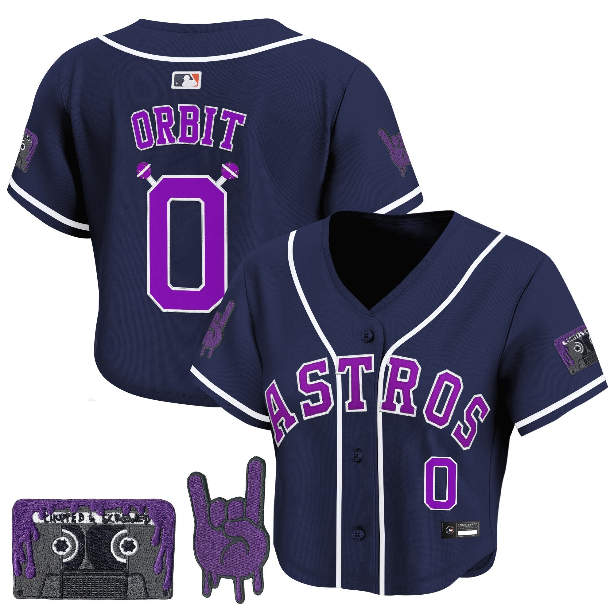 Women’s DJ Screw Patch Crop top Baseball Jersey
