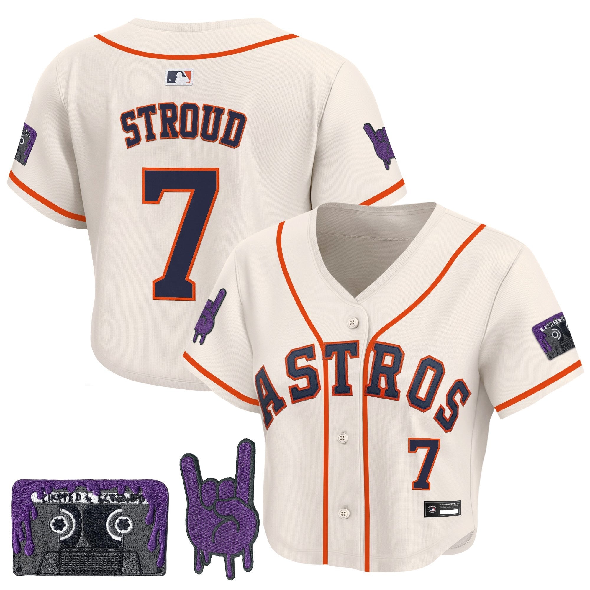 Women’s DJ Screw Patch Crop top Baseball Jersey