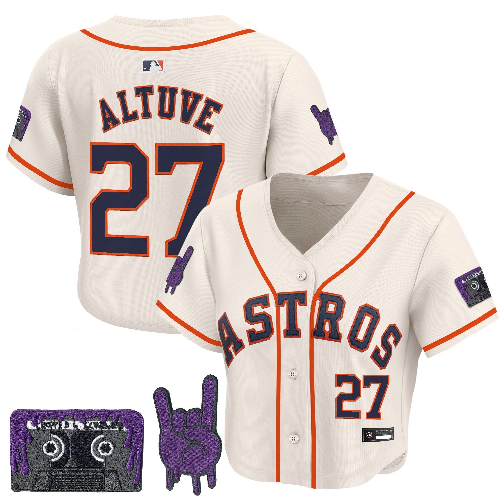 Women’s DJ Screw Patch Crop top Baseball Jersey