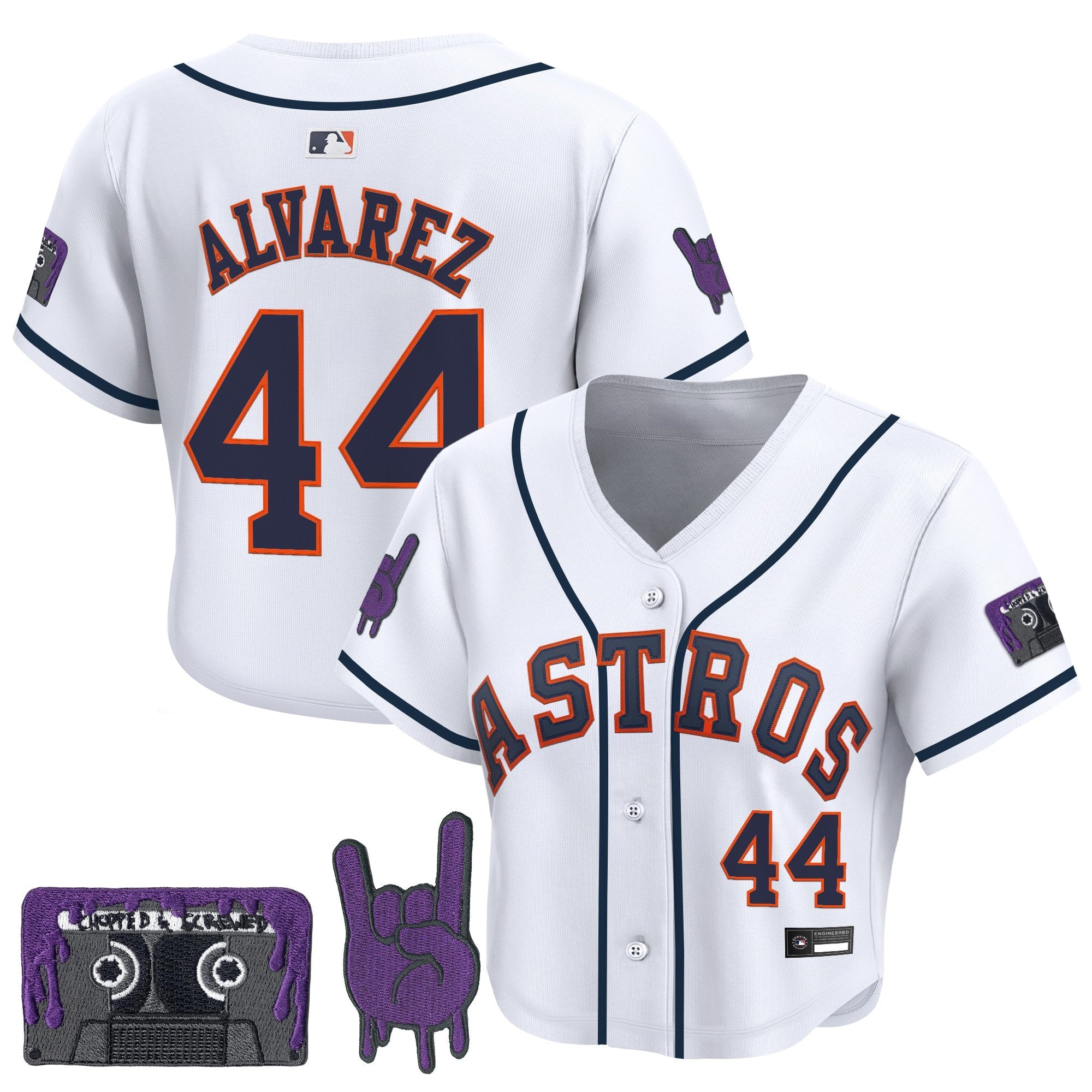 Women’s DJ Screw Patch Crop top Baseball Jersey