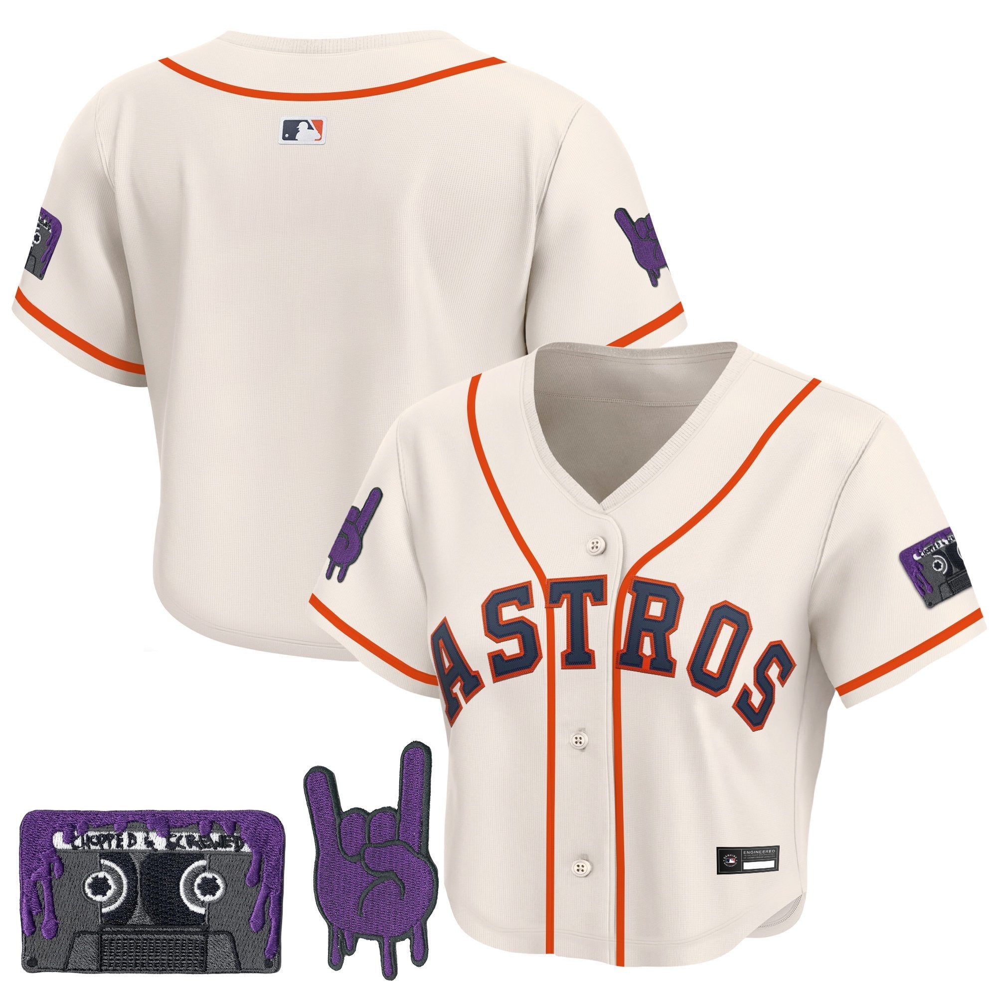 Women’s DJ Screw Patch Crop top Baseball Jersey
