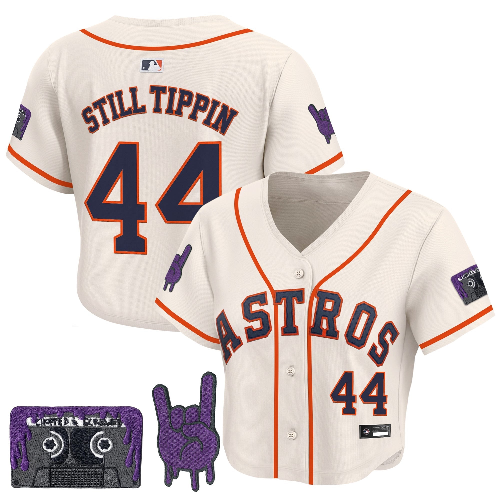 Women’s DJ Screw Patch Crop top Baseball Jersey