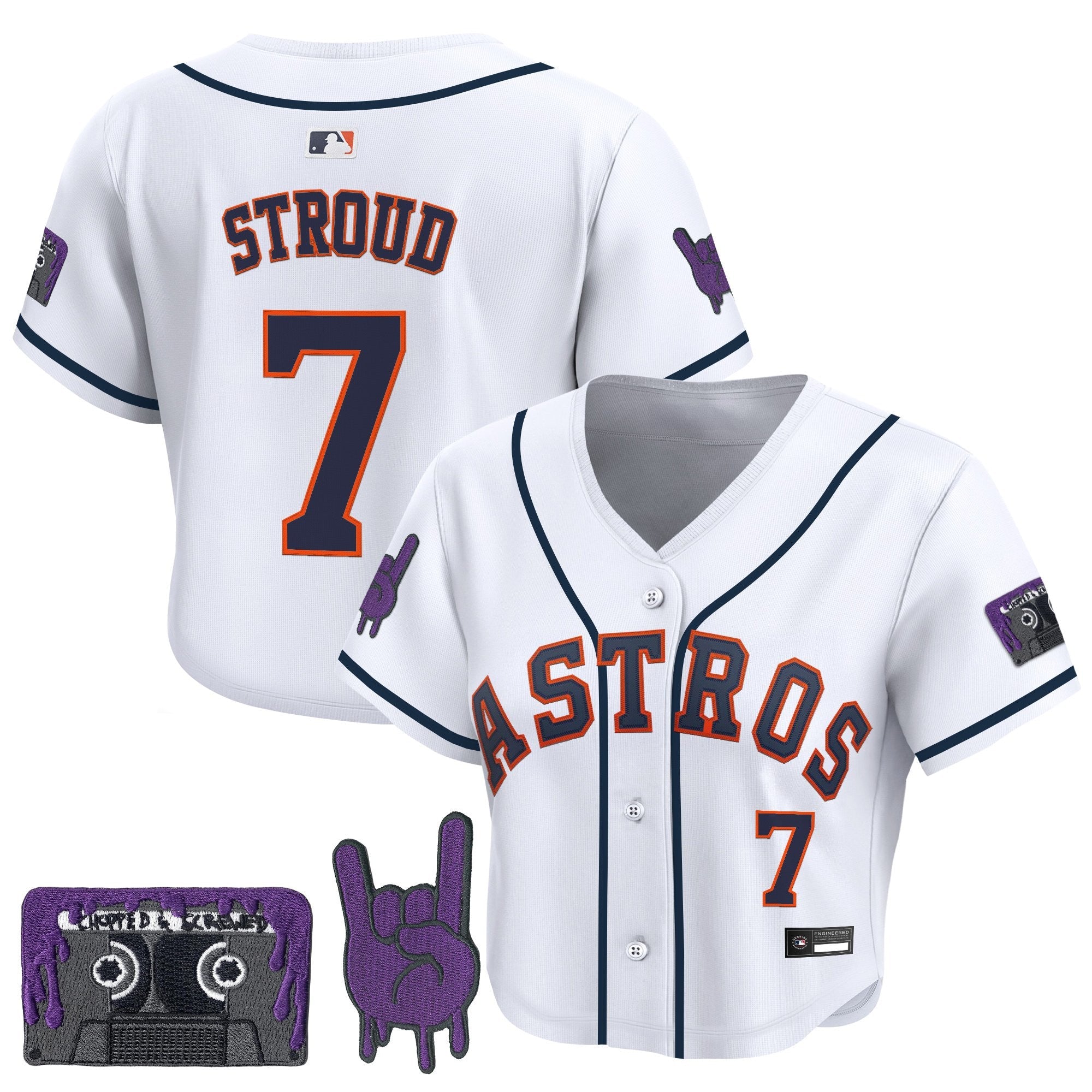 Women’s DJ Screw Patch Crop top Baseball Jersey