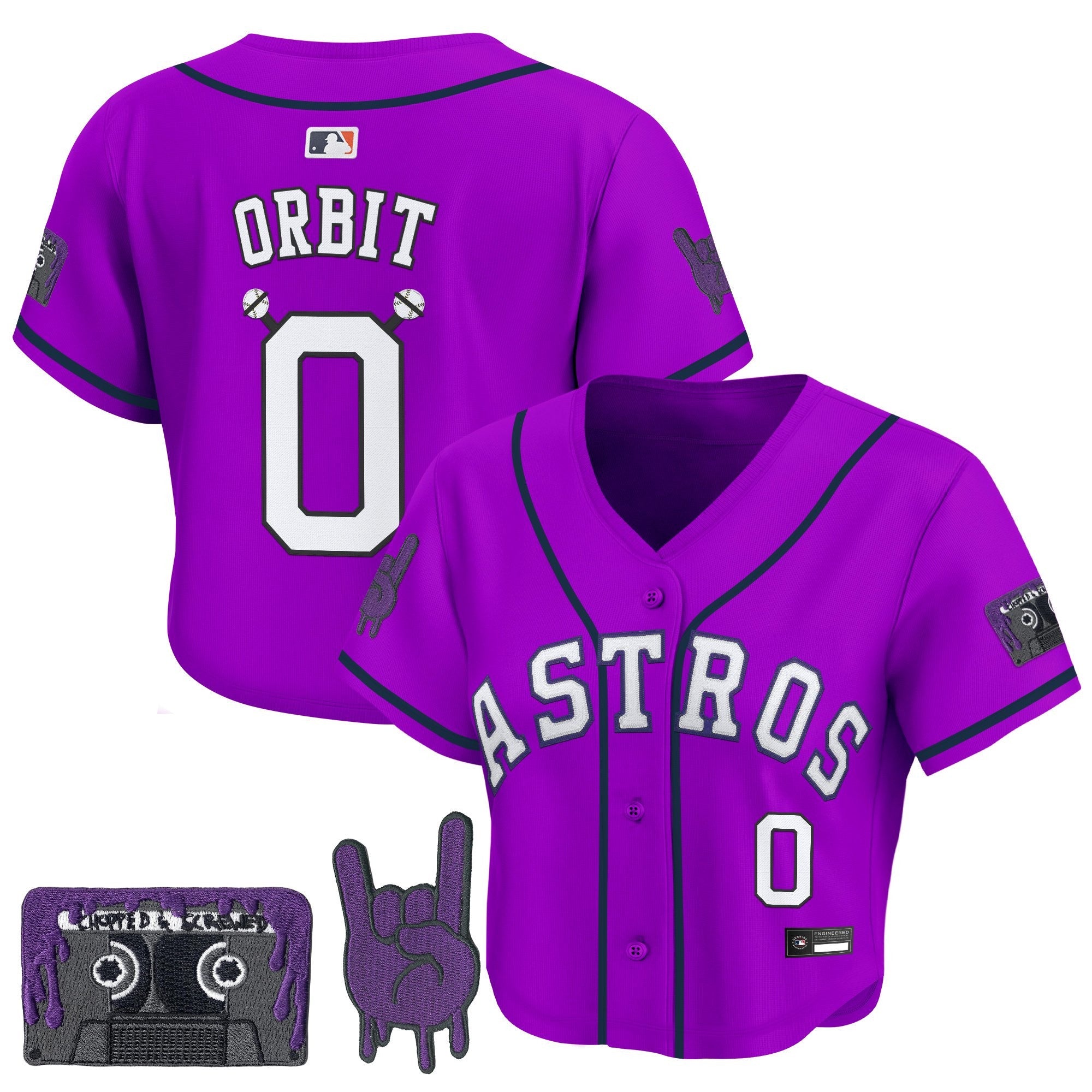 Women’s DJ Screw Patch Crop top Baseball Jersey