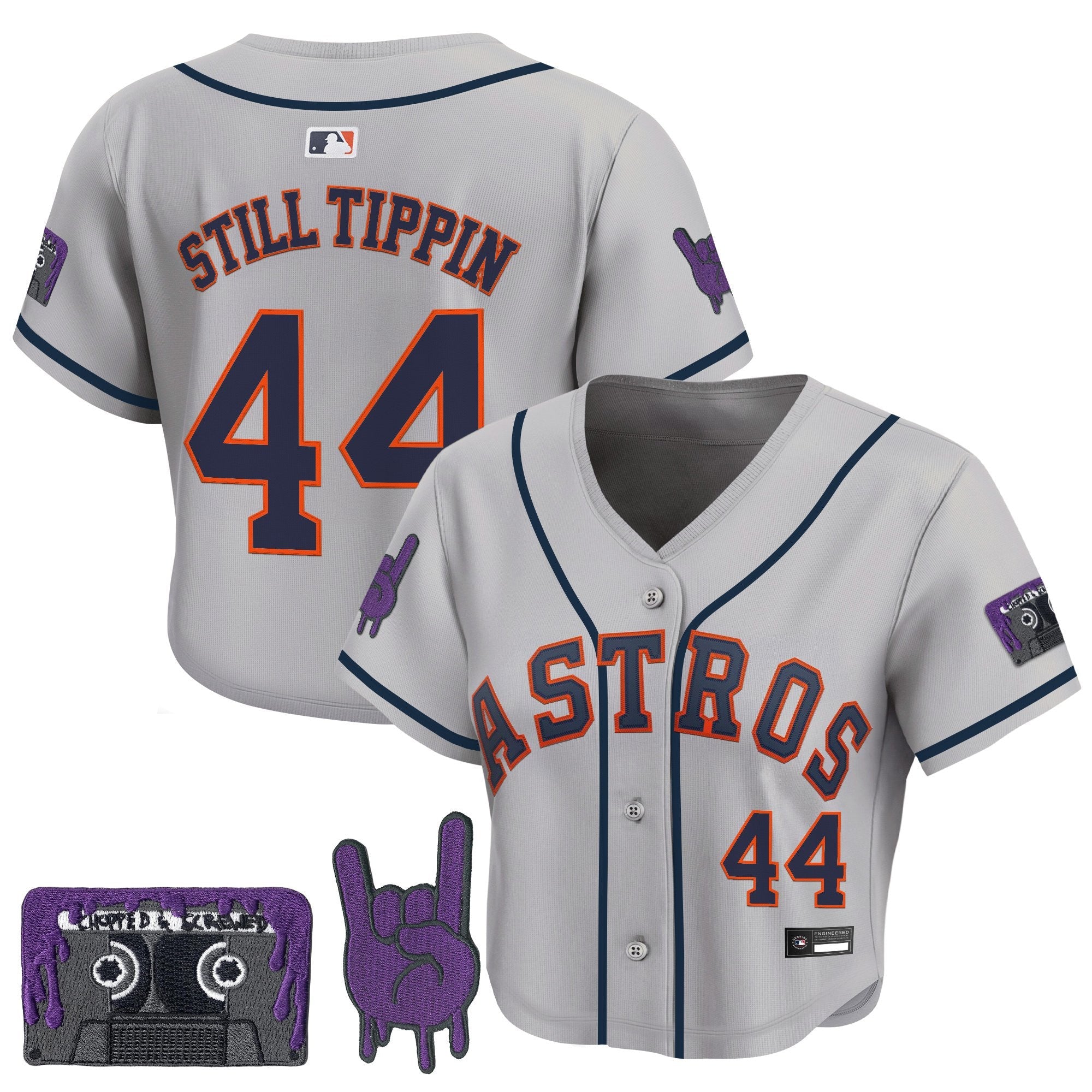 Women’s DJ Screw Patch Crop top Baseball Jersey