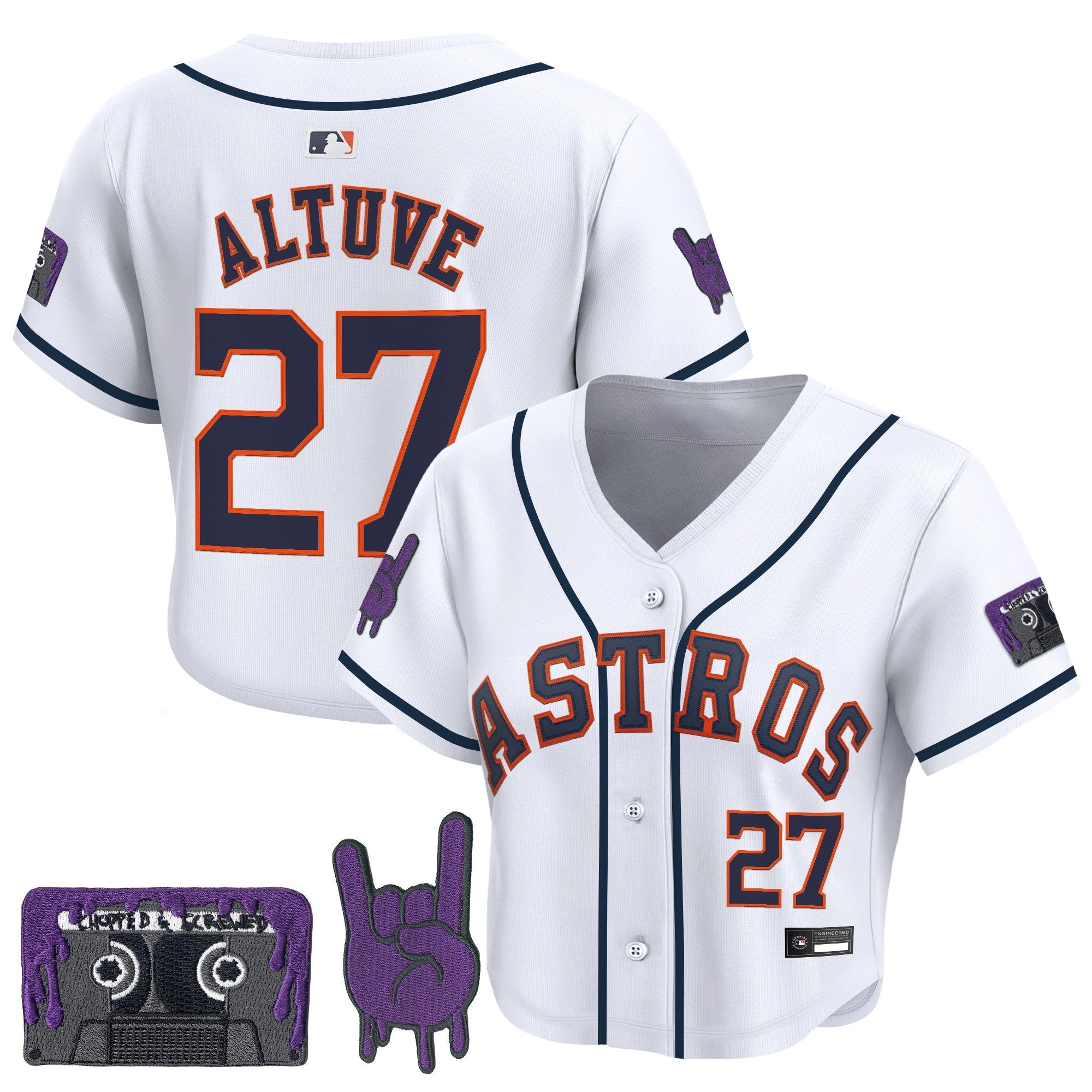 Women’s DJ Screw Patch Crop top Baseball Jersey