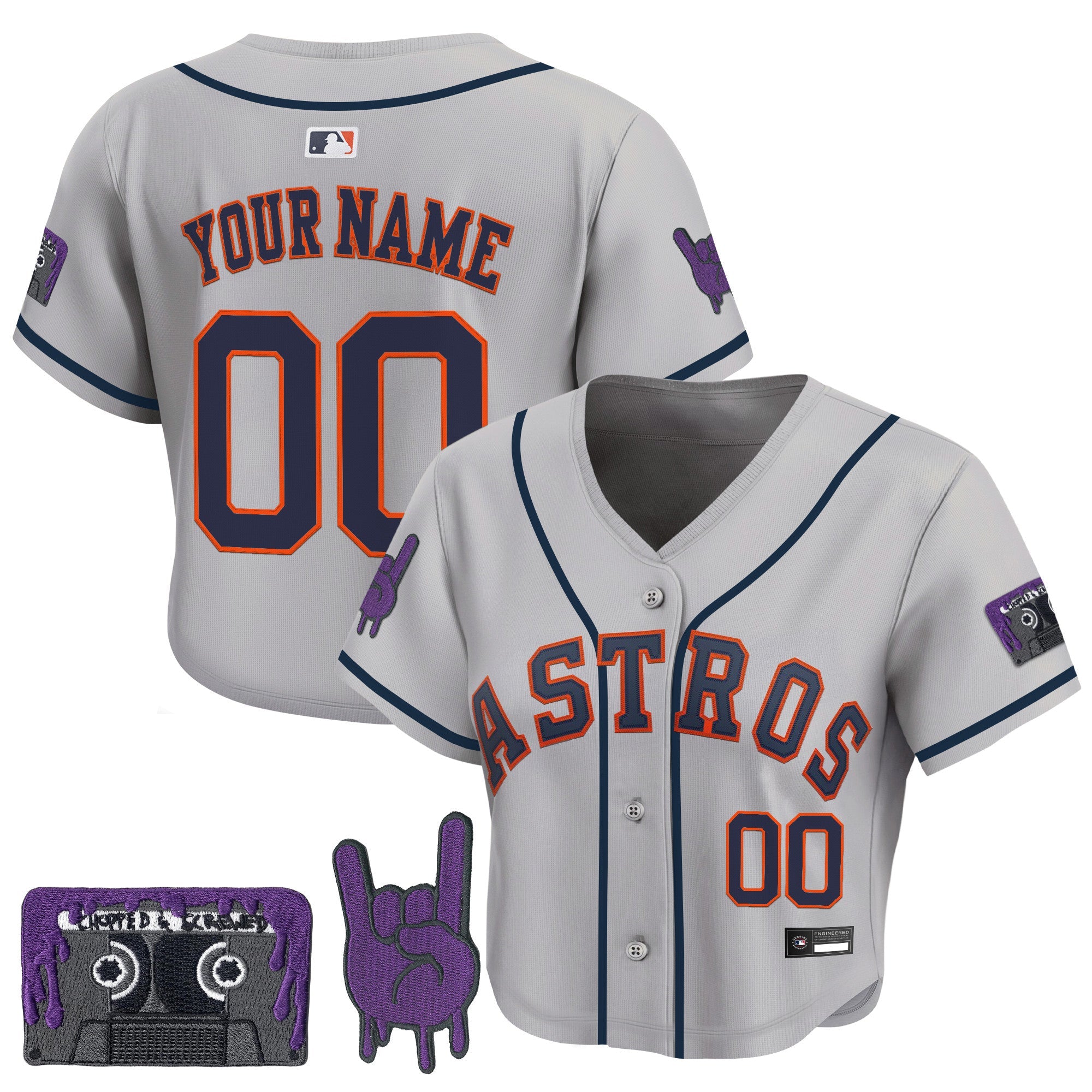 Women’s DJ Screw Patch Crop top Baseball Custom Jersey