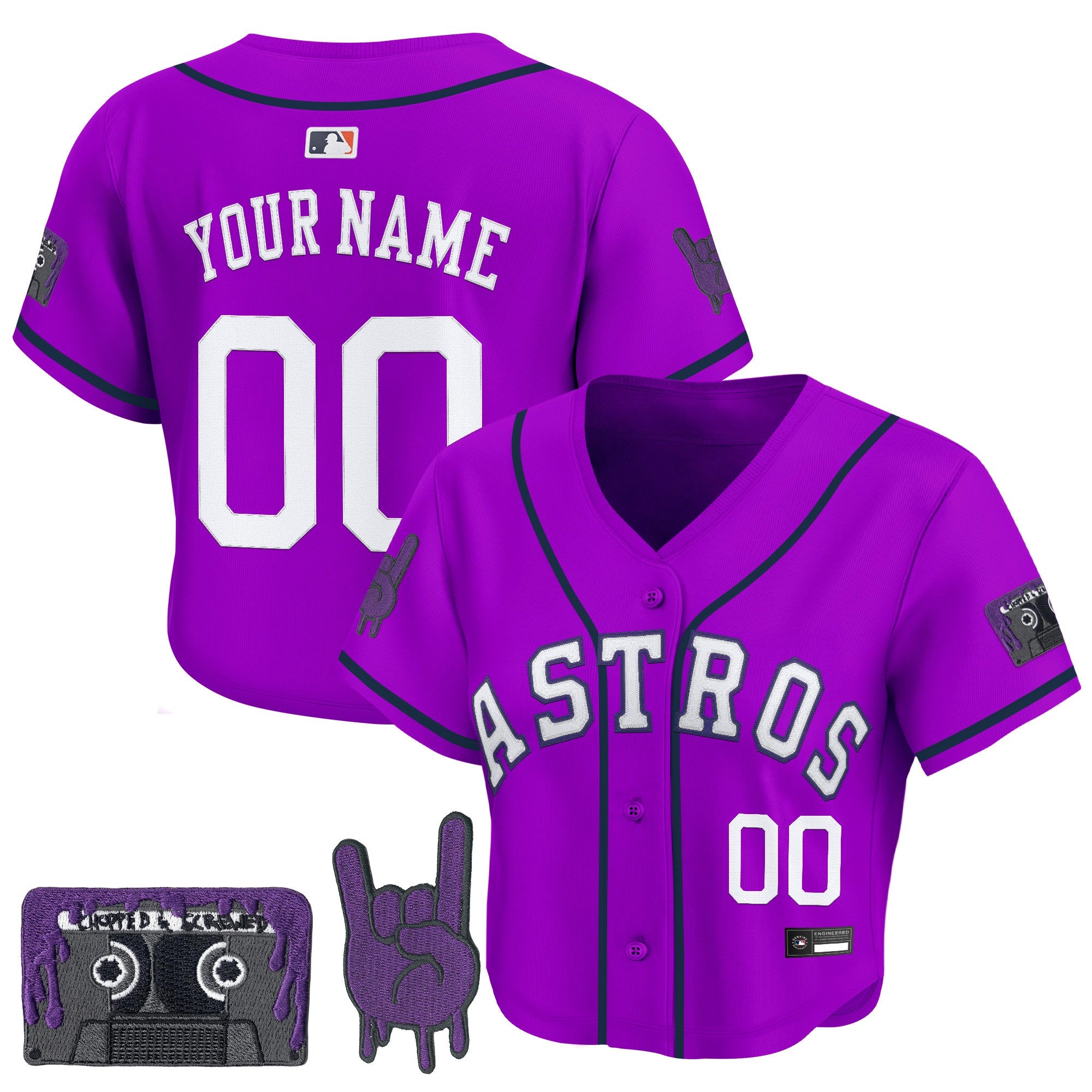 Women’s DJ Screw Patch Crop top Baseball Custom Jersey