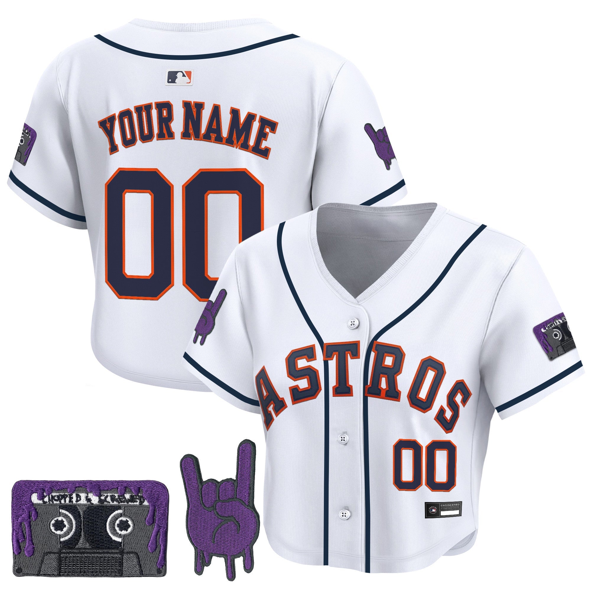 Women’s DJ Screw Patch Crop top Baseball Custom Jersey