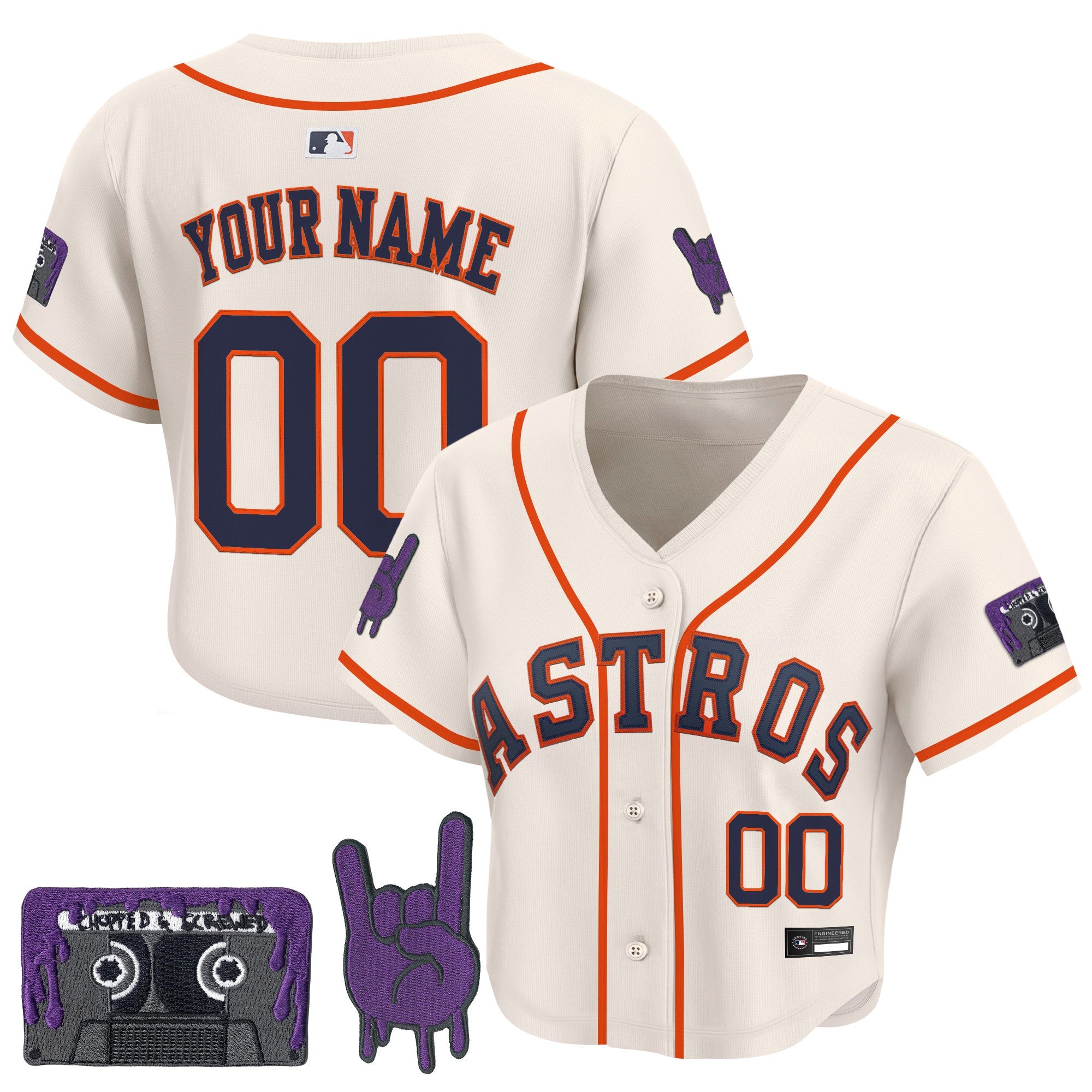 Women’s DJ Screw Patch Crop top Baseball Custom Jersey