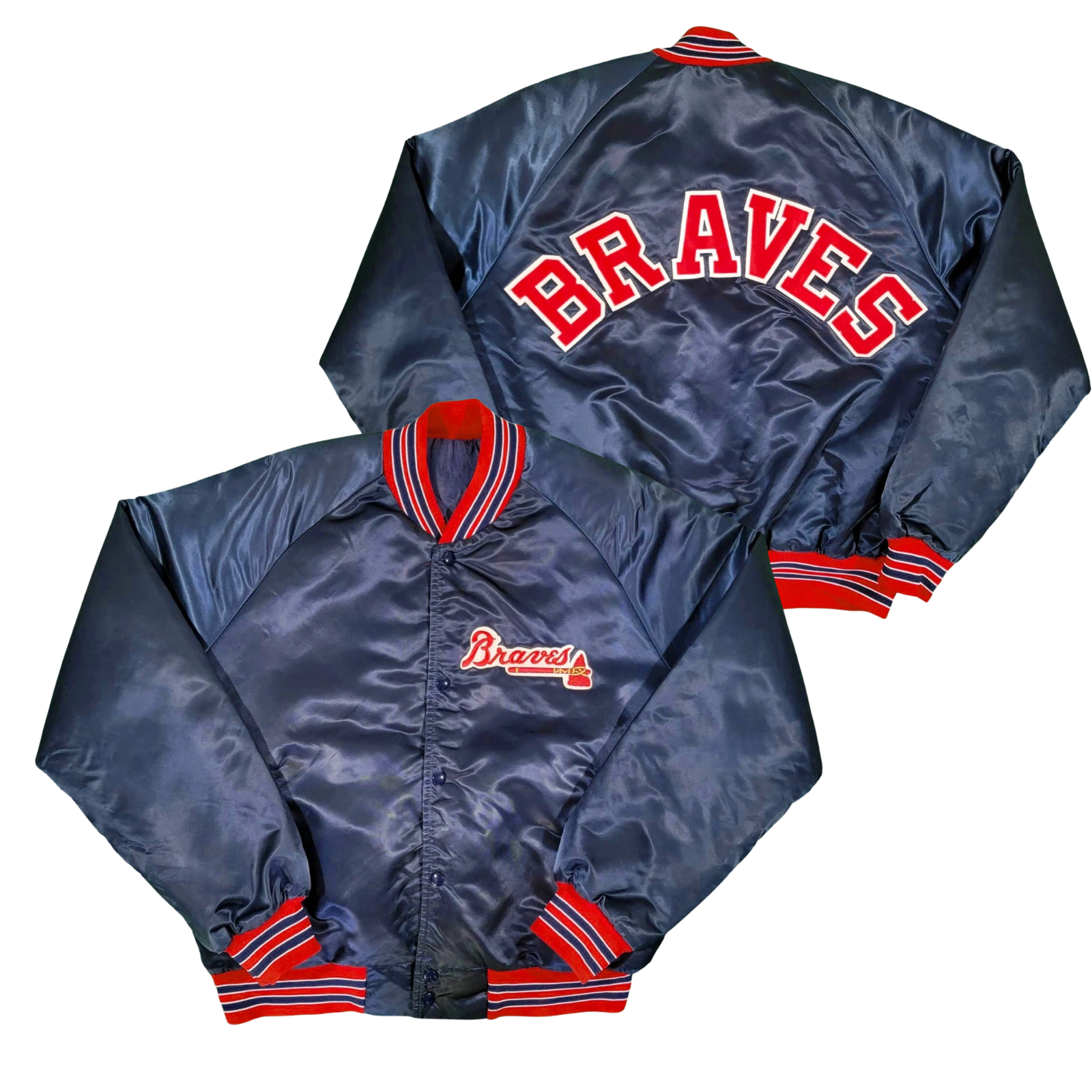 Braves Throwback Satin Bomber – (Pre order Ships in 3-6 weeks)