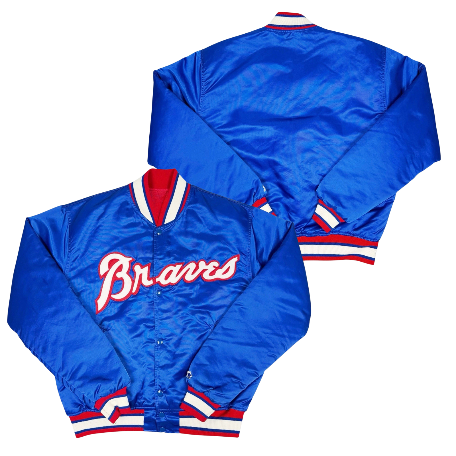 Braves Throwback Satin Bomber – (Pre order Ships in 3-6 weeks)