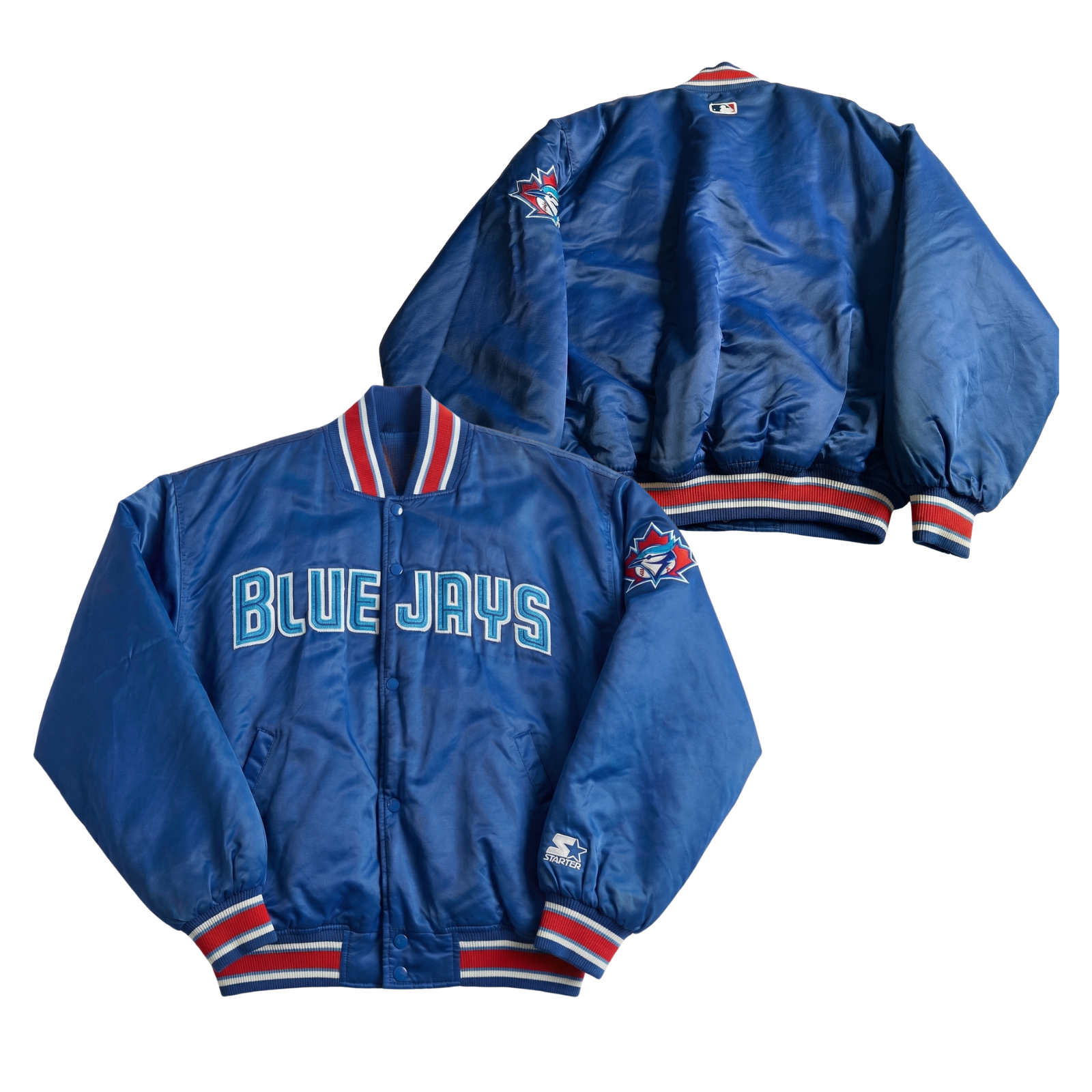 Blue Jays Throwback Satin Bomber – (Pre order Ships in 3-6 weeks)