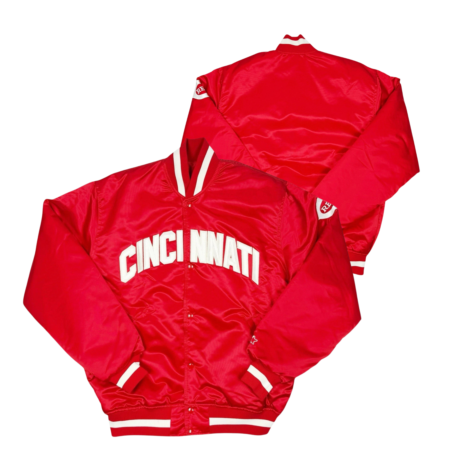 Reds Throwback Satin Bomber – (Pre order Ships in 3-6 weeks)