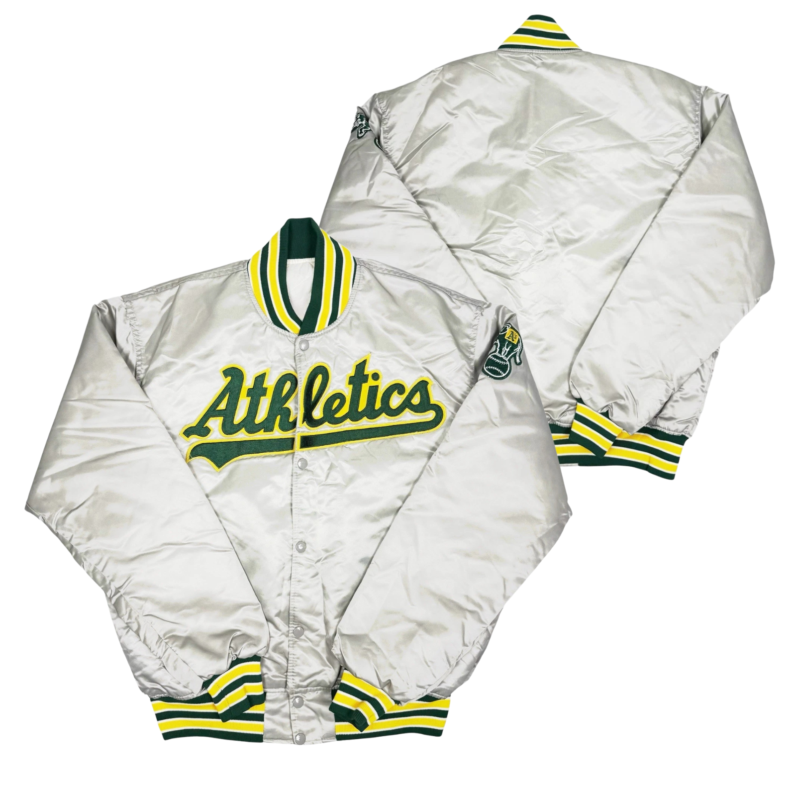 Athletics Throwback Satin Bomber – (Pre order Ships in 3-6 weeks)