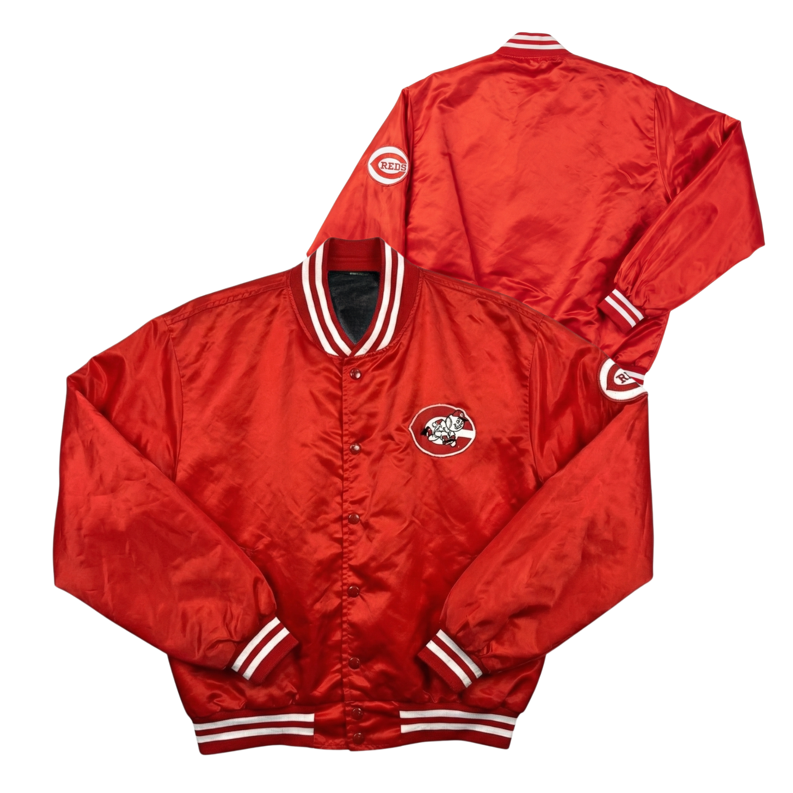 Reds Throwback Satin Bomber – (Pre order Ships in 3-6 weeks)
