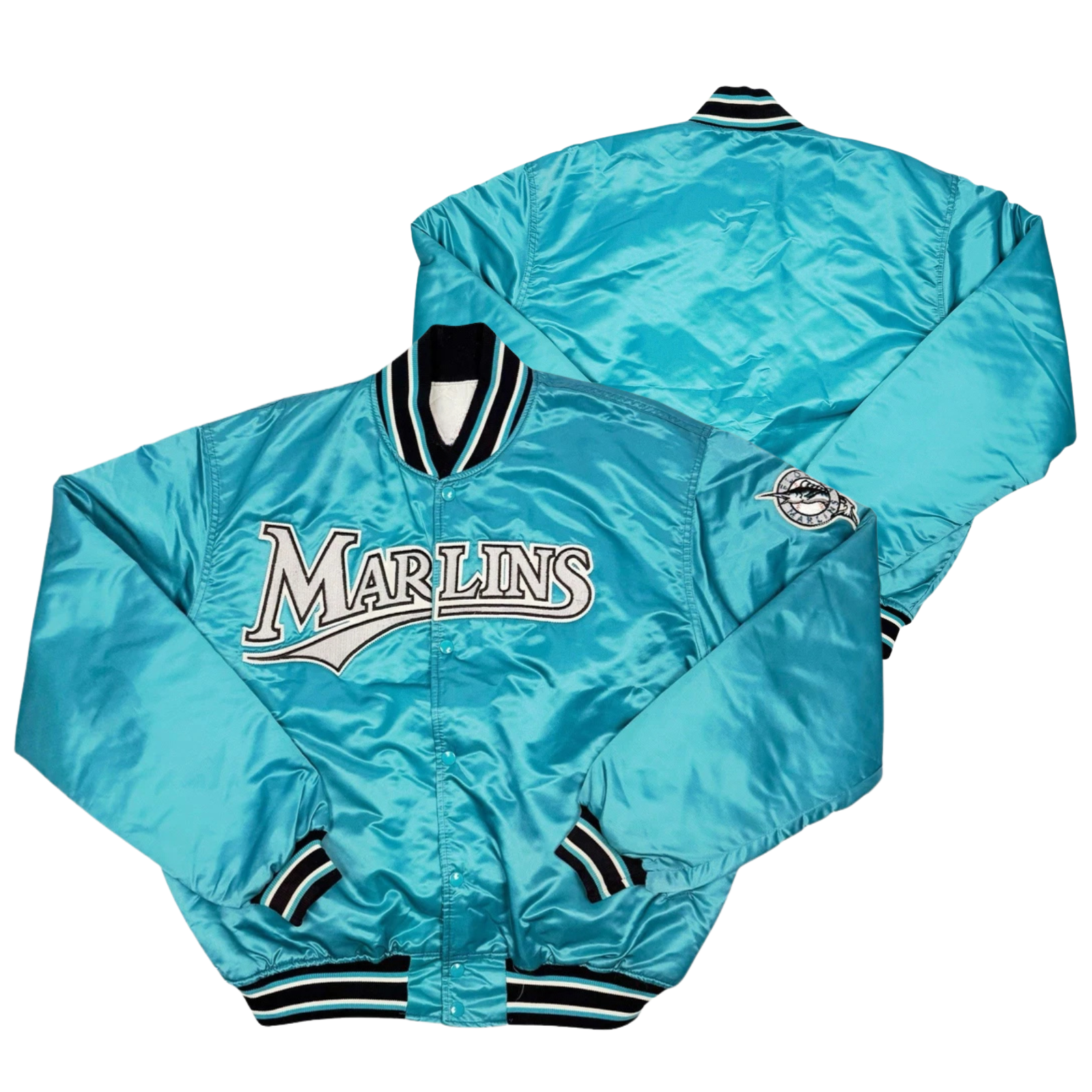 Marlins Throwback Satin Bomber – (Pre order Ships in 3-6 weeks)