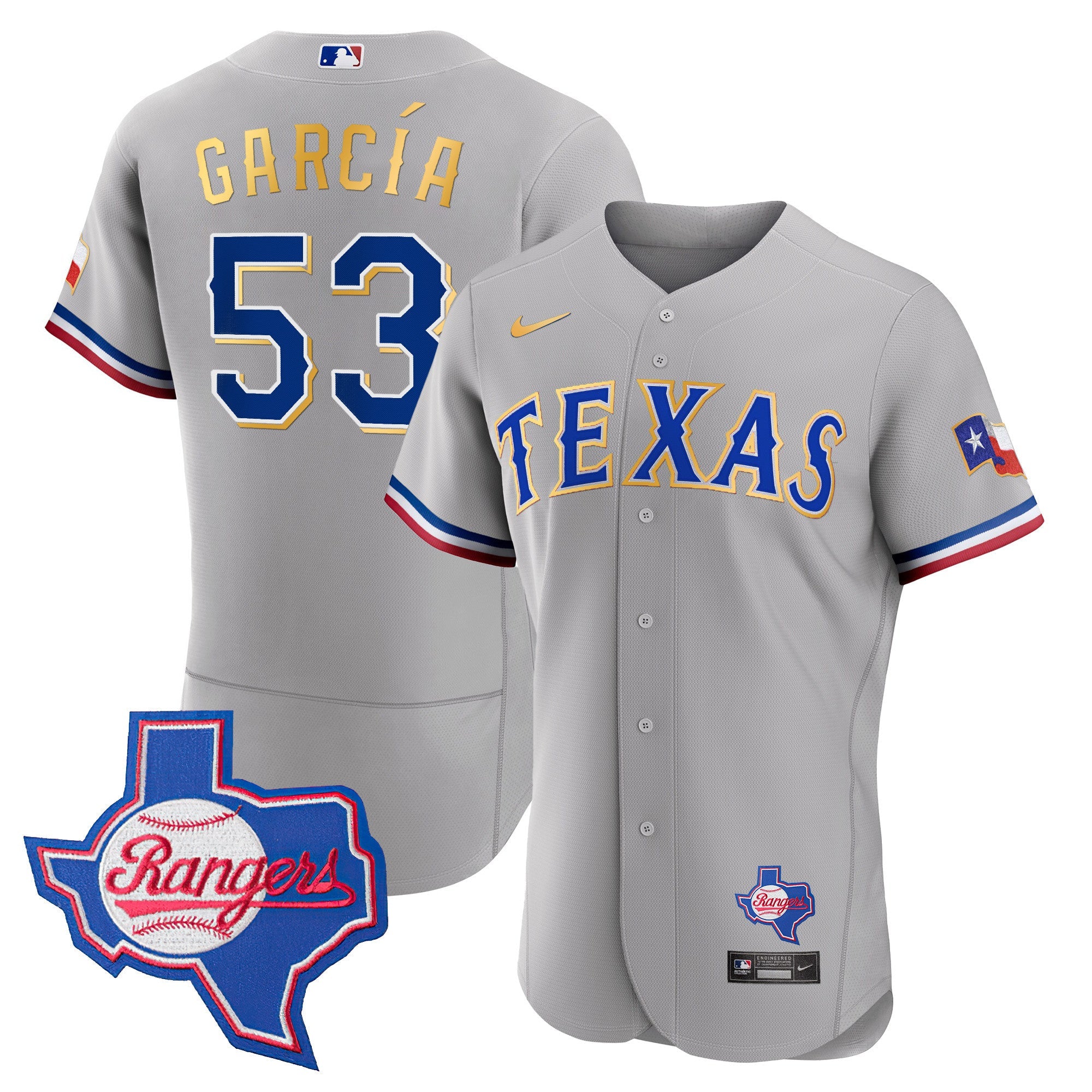 Men’s Texas Gold Trim Flex Base Jersey – Texas Patch