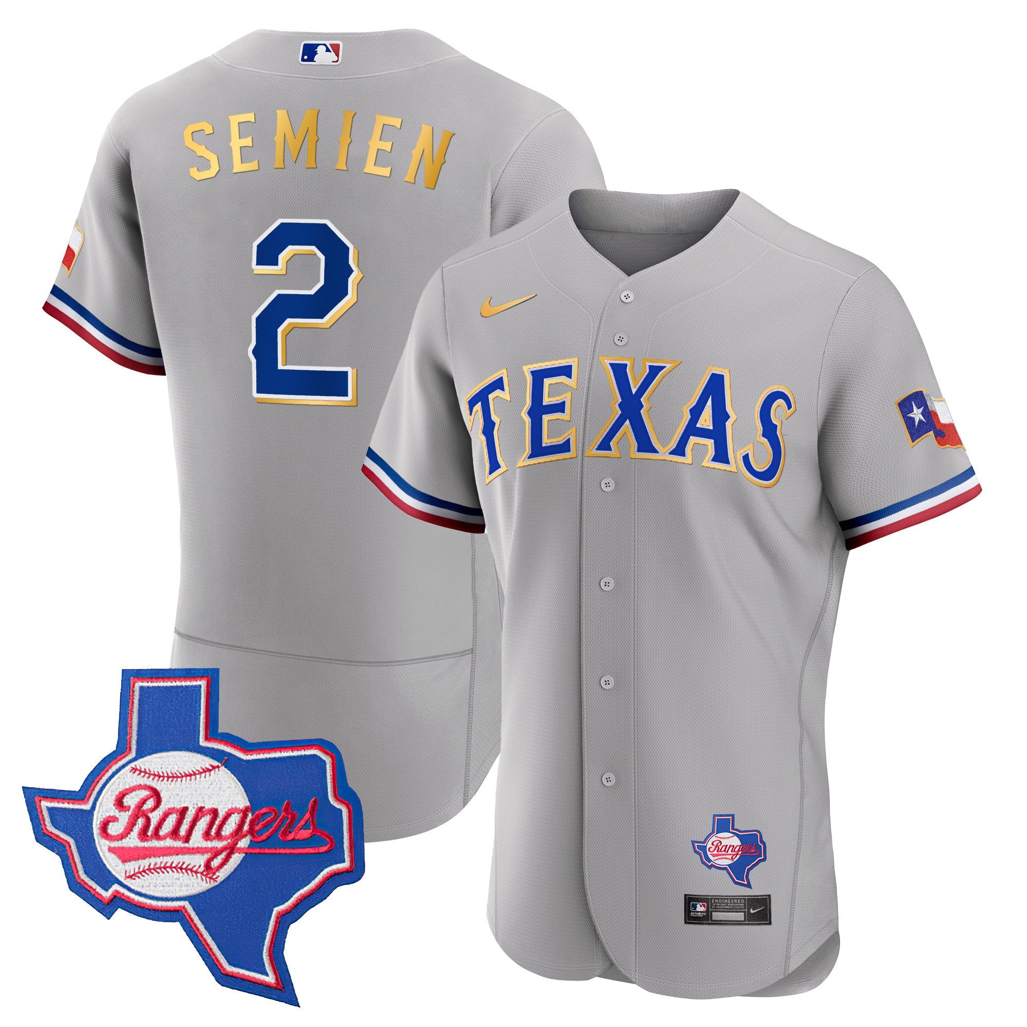 Men’s Texas Gold Trim Flex Base Jersey – Texas Patch