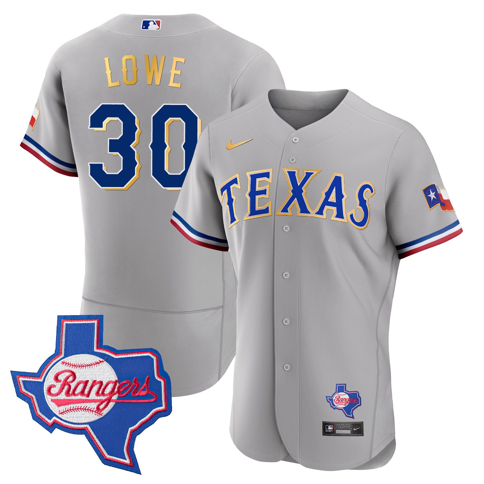 Men’s Texas Gold Trim Flex Base Jersey – Texas Patch
