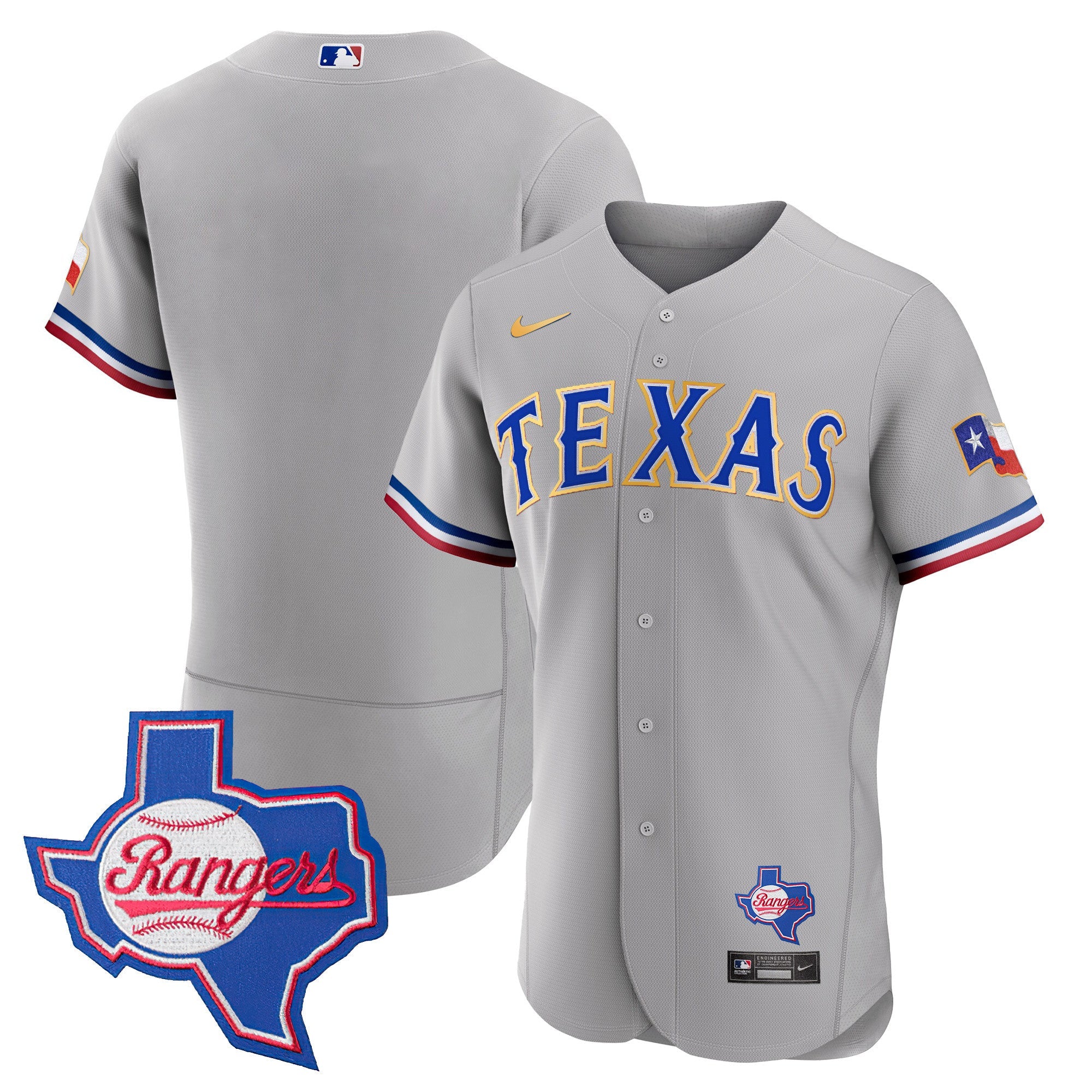 Men’s Texas Gold Trim Flex Base Jersey – Texas Patch