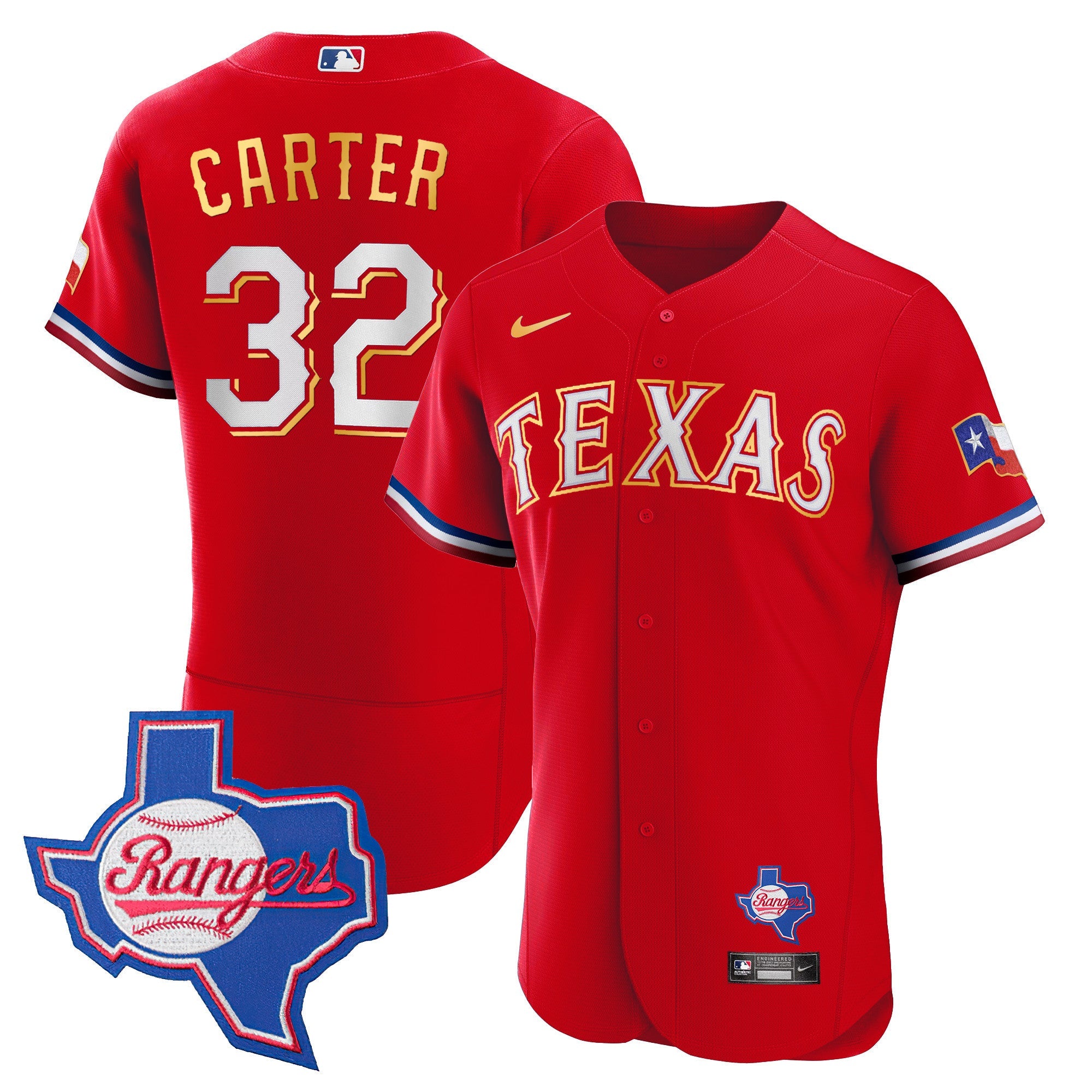 Men’s Texas Gold Trim Flex Base Jersey – Texas Patch