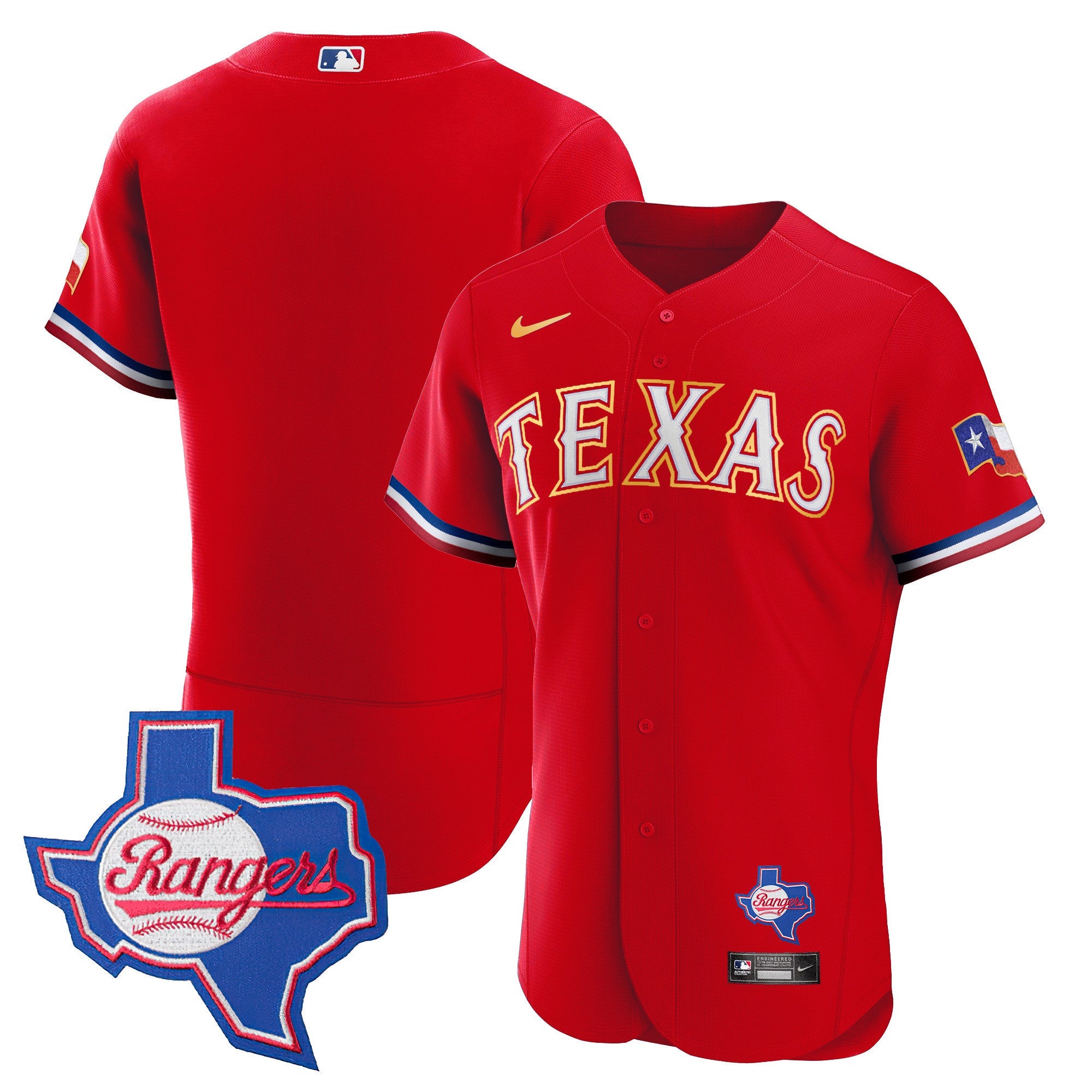 Men’s Texas Gold Trim Flex Base Jersey – Texas Patch