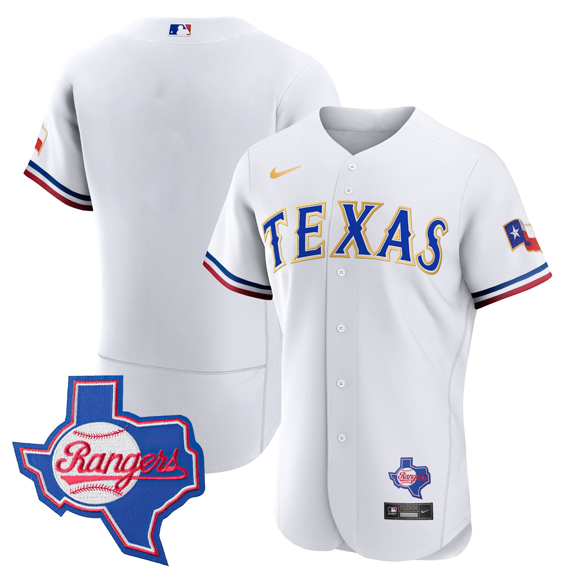 Men’s Texas Gold Trim Flex Base Jersey – Texas Patch