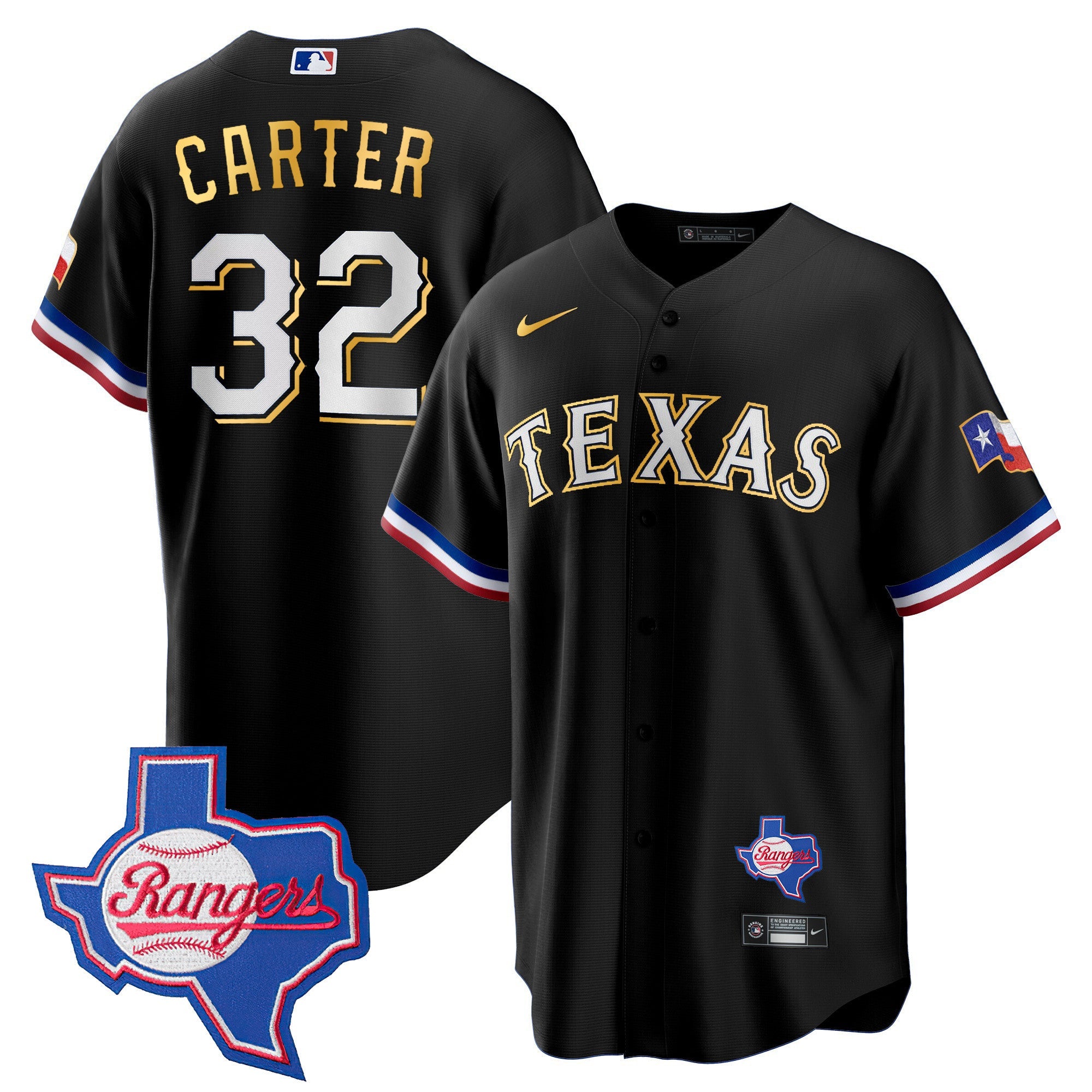 Men’s Texas Gold Trim Cool Base Jersey – Texas Patch