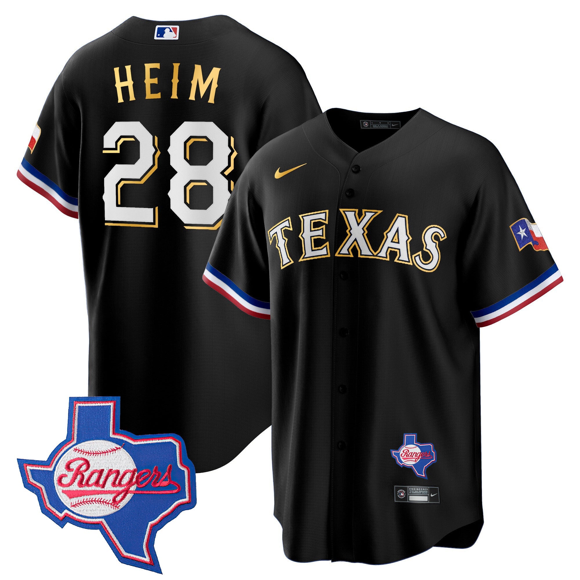 Men’s Texas Gold Trim Cool Base Jersey – Texas Patch