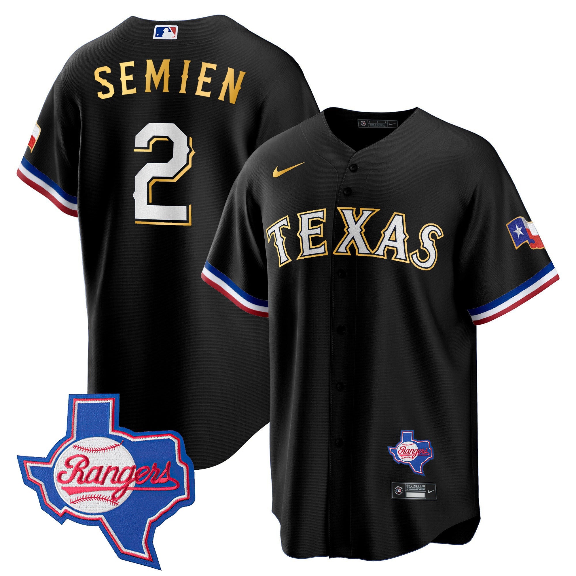 Men’s Texas Gold Trim Cool Base Jersey – Texas Patch
