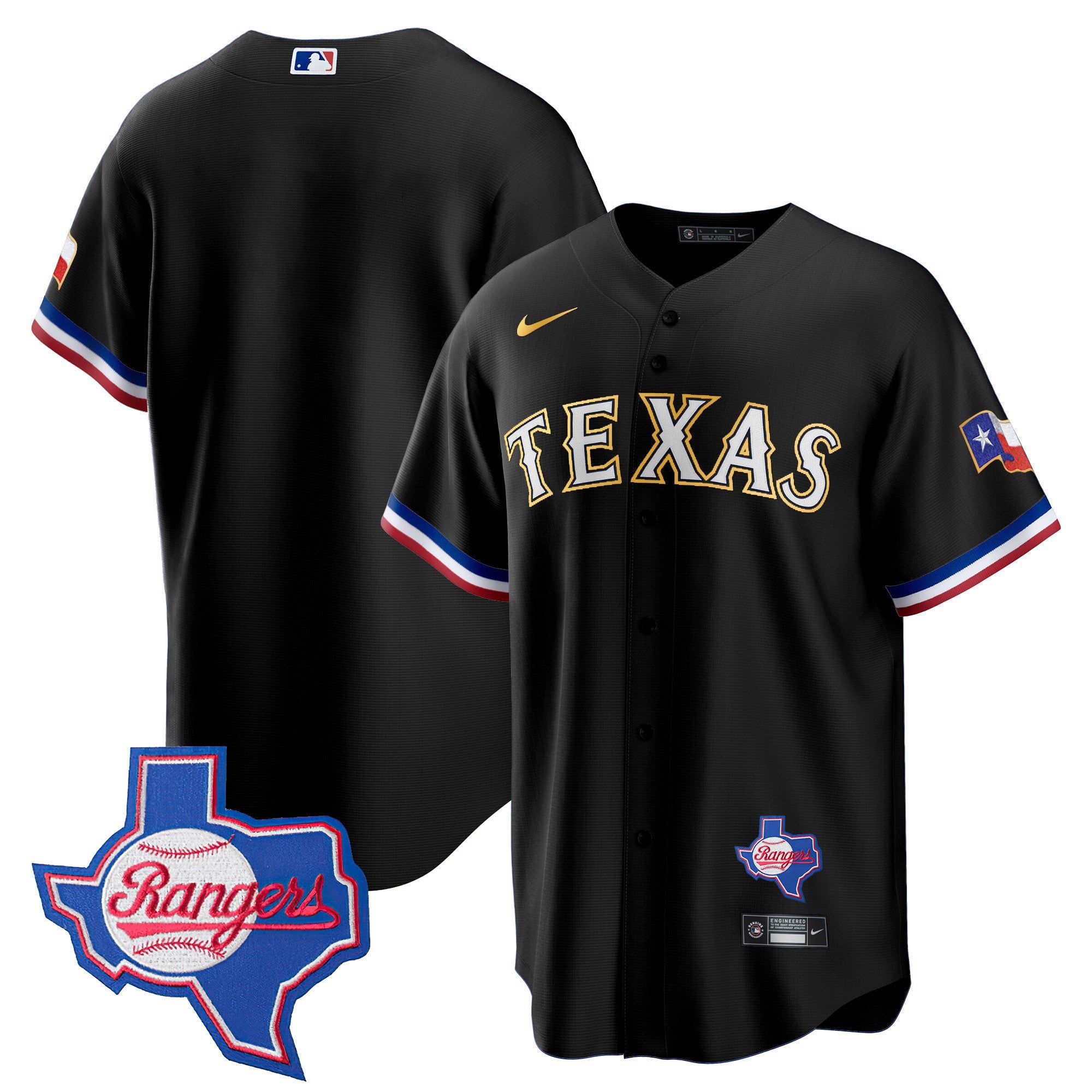Men’s Texas Gold Trim Cool Base Jersey – Texas Patch