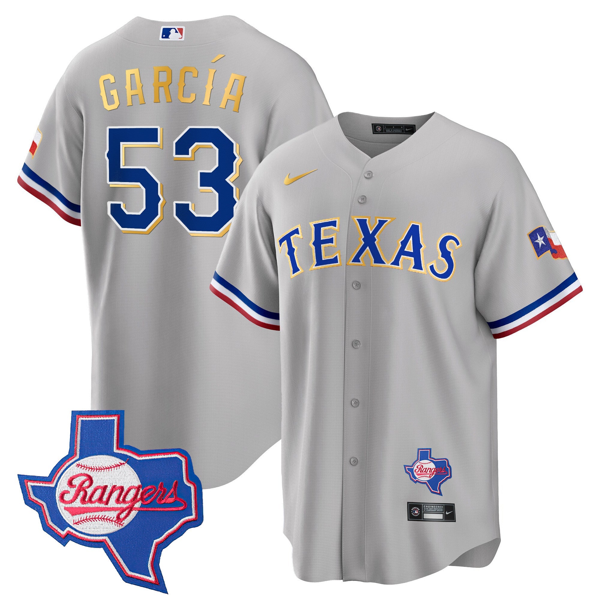 Men’s Texas Gold Trim Cool Base Jersey – Texas Patch