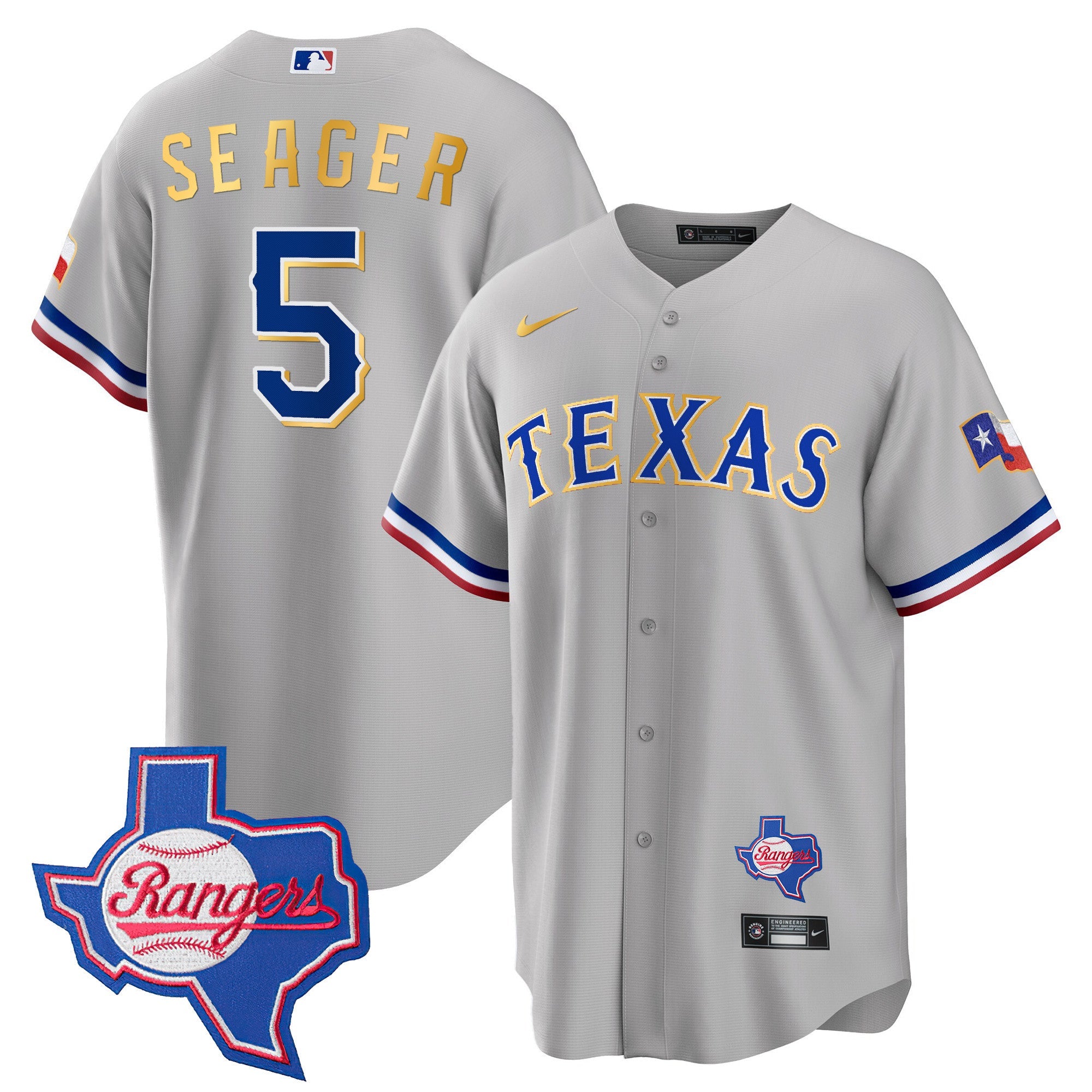 Men’s Texas Gold Trim Cool Base Jersey – Texas Patch