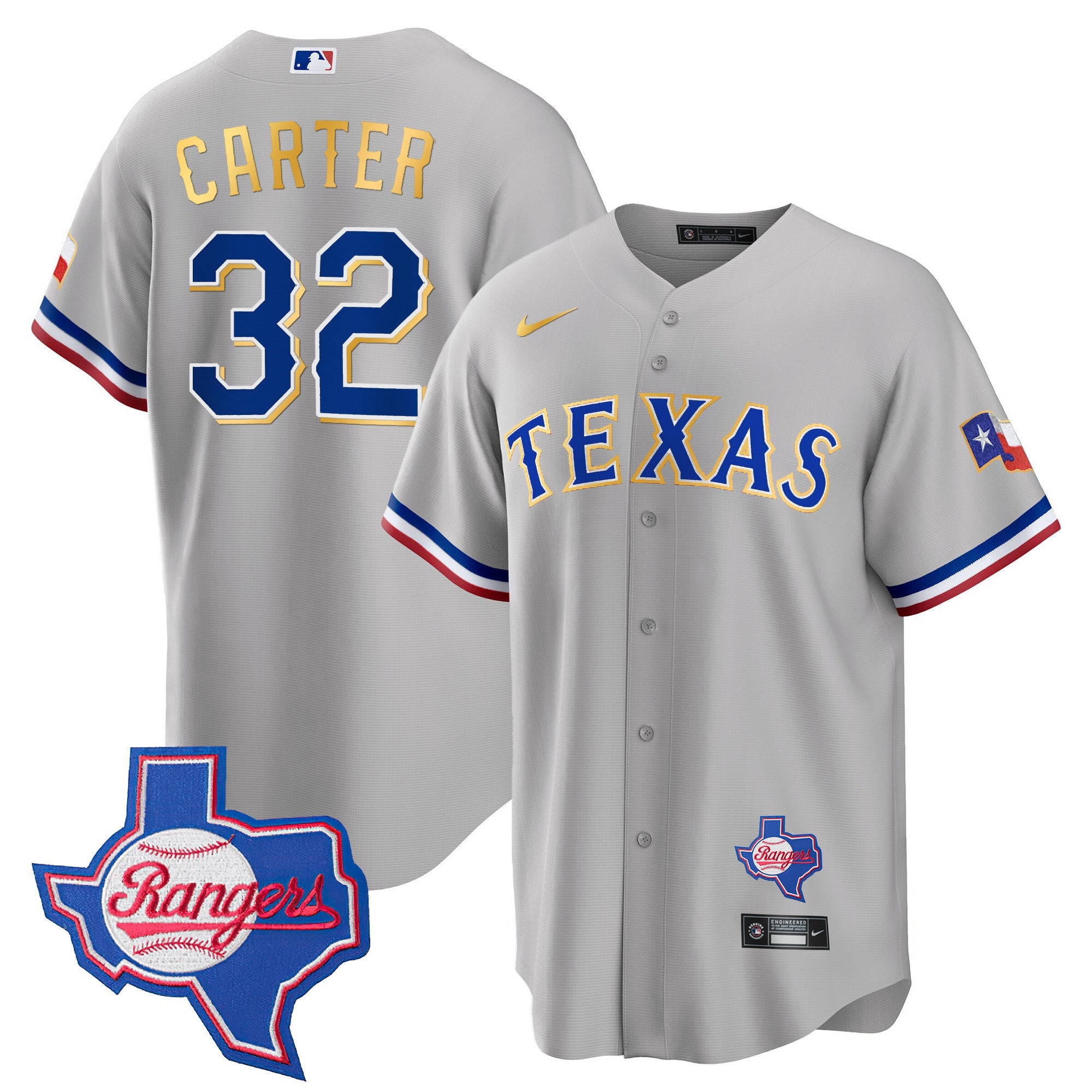 Men’s Texas Gold Trim Cool Base Jersey – Texas Patch