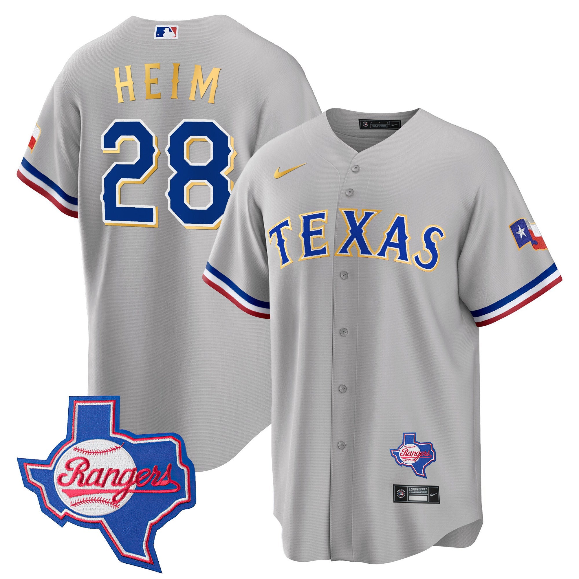 Men’s Texas Gold Trim Cool Base Jersey – Texas Patch