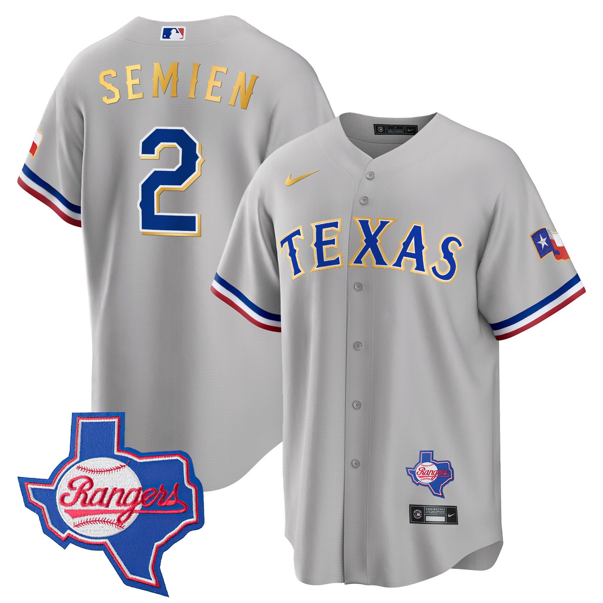 Men’s Texas Gold Trim Cool Base Jersey – Texas Patch