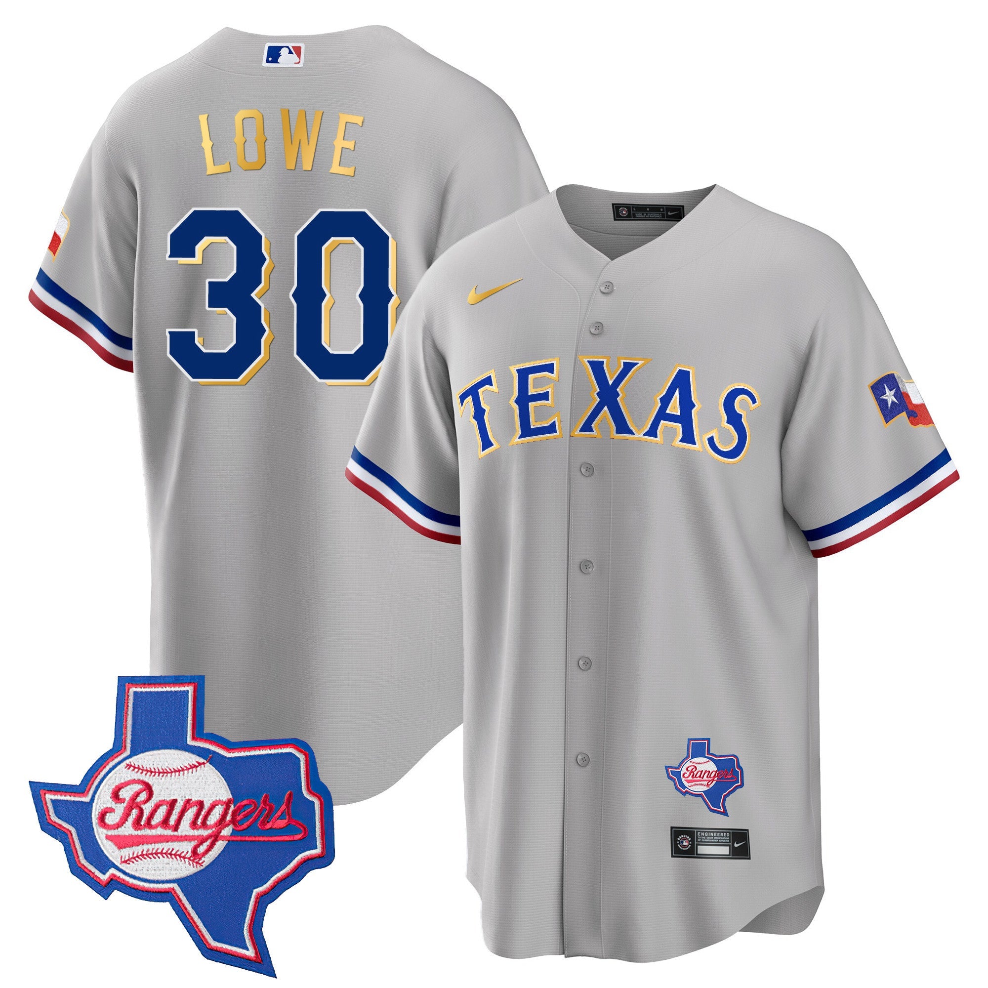Men’s Texas Gold Trim Cool Base Jersey – Texas Patch