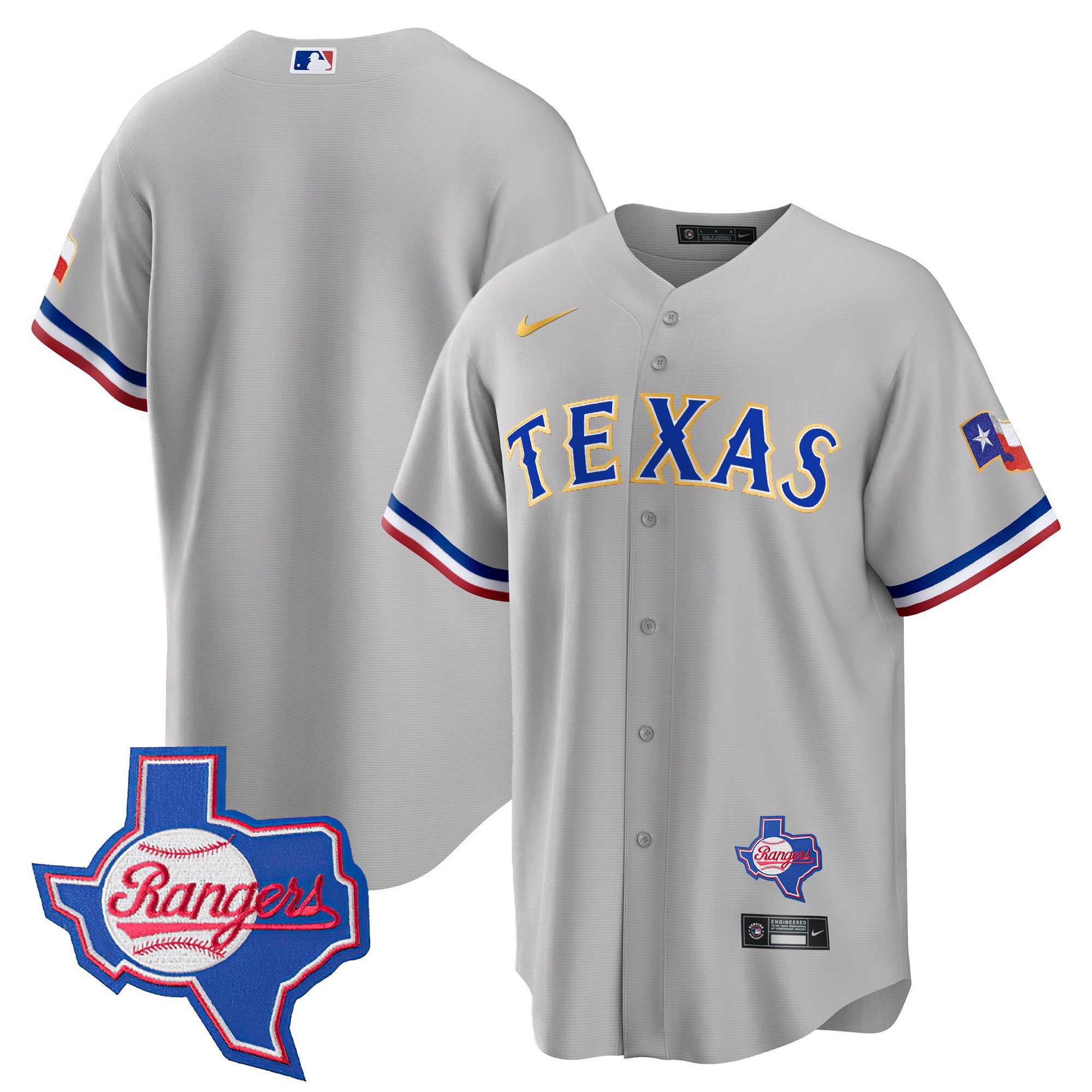 Men’s Texas Gold Trim Cool Base Jersey – Texas Patch