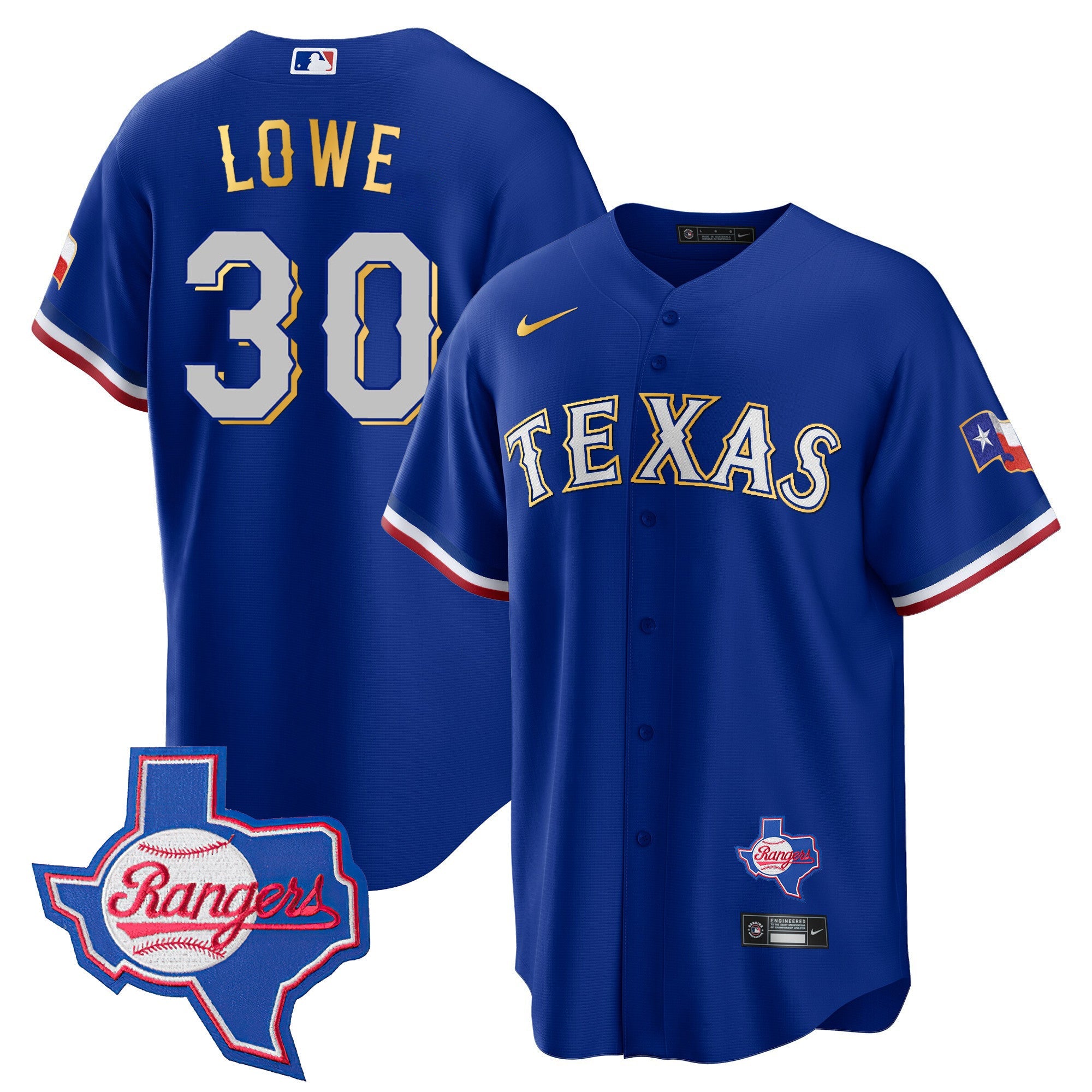 Men’s Texas Gold Trim Cool Base Jersey – Texas Patch
