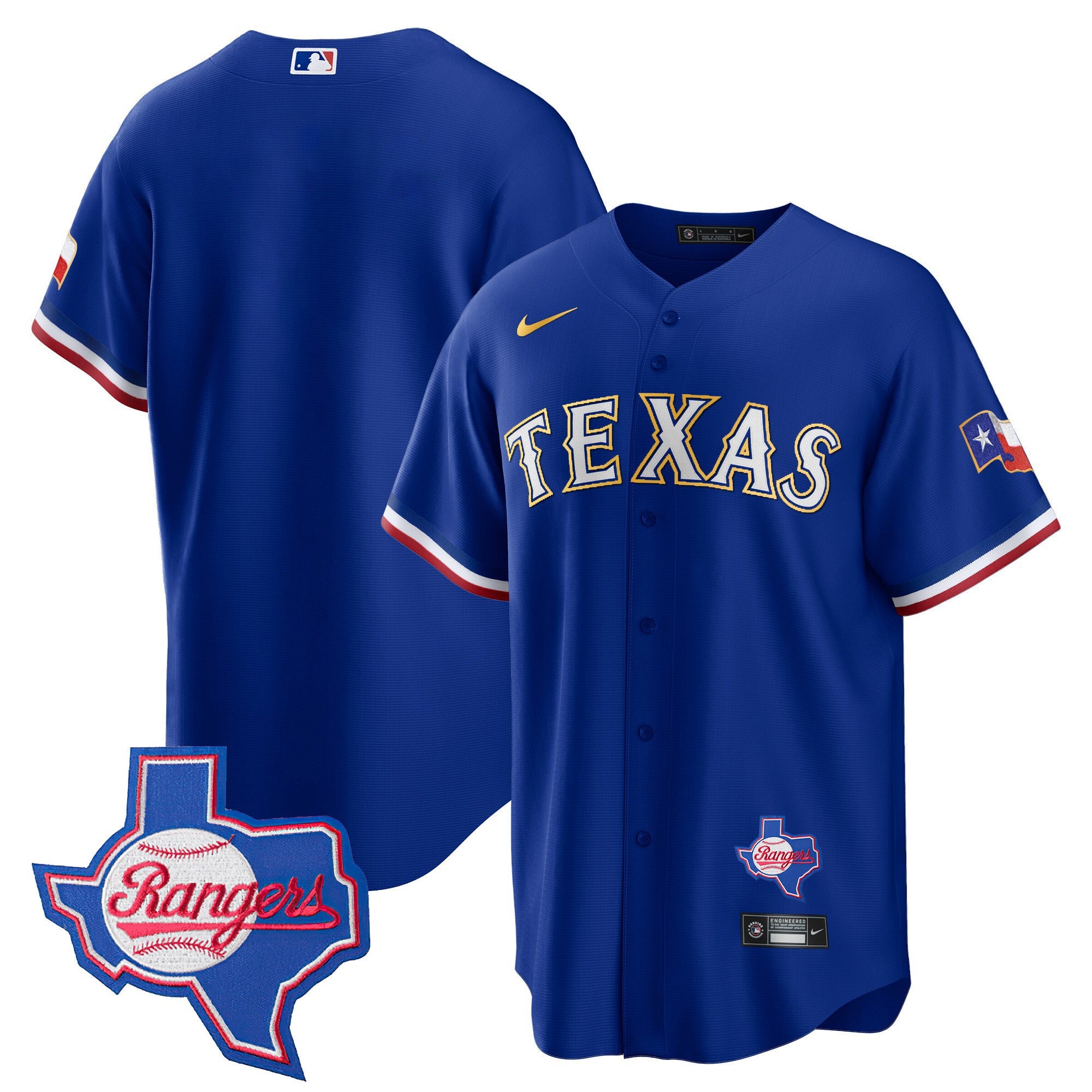 Men’s Texas Gold Trim Cool Base Jersey – Texas Patch
